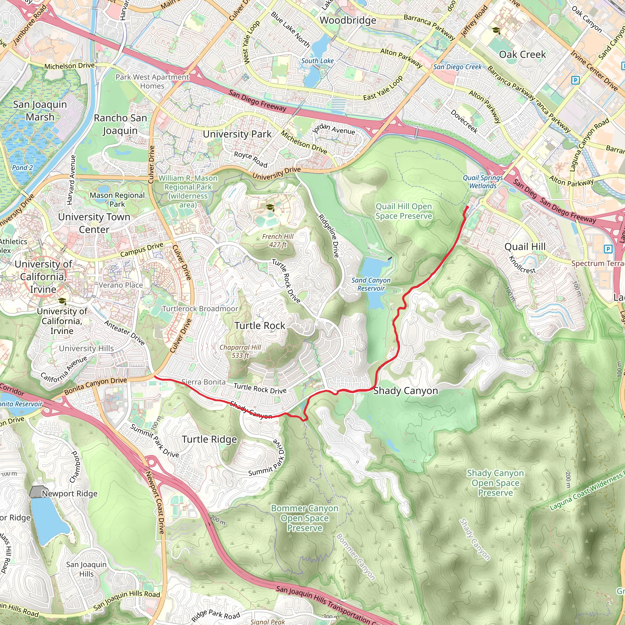 Shady Canyon Trail mobile static map