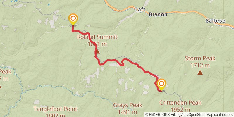 Idaho Centennial Trail stage 63 Map