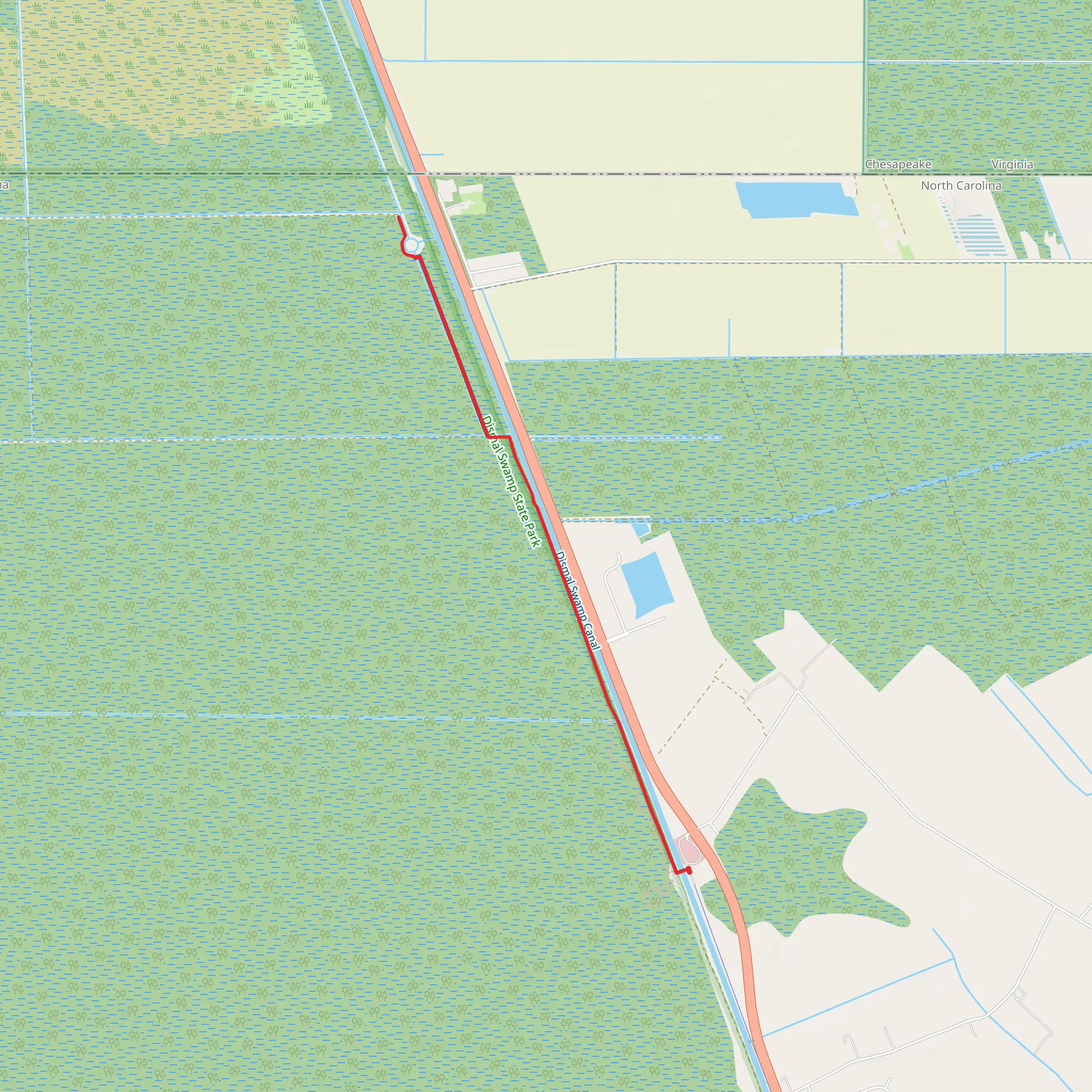 Dismal Swamp Canal mobile static map