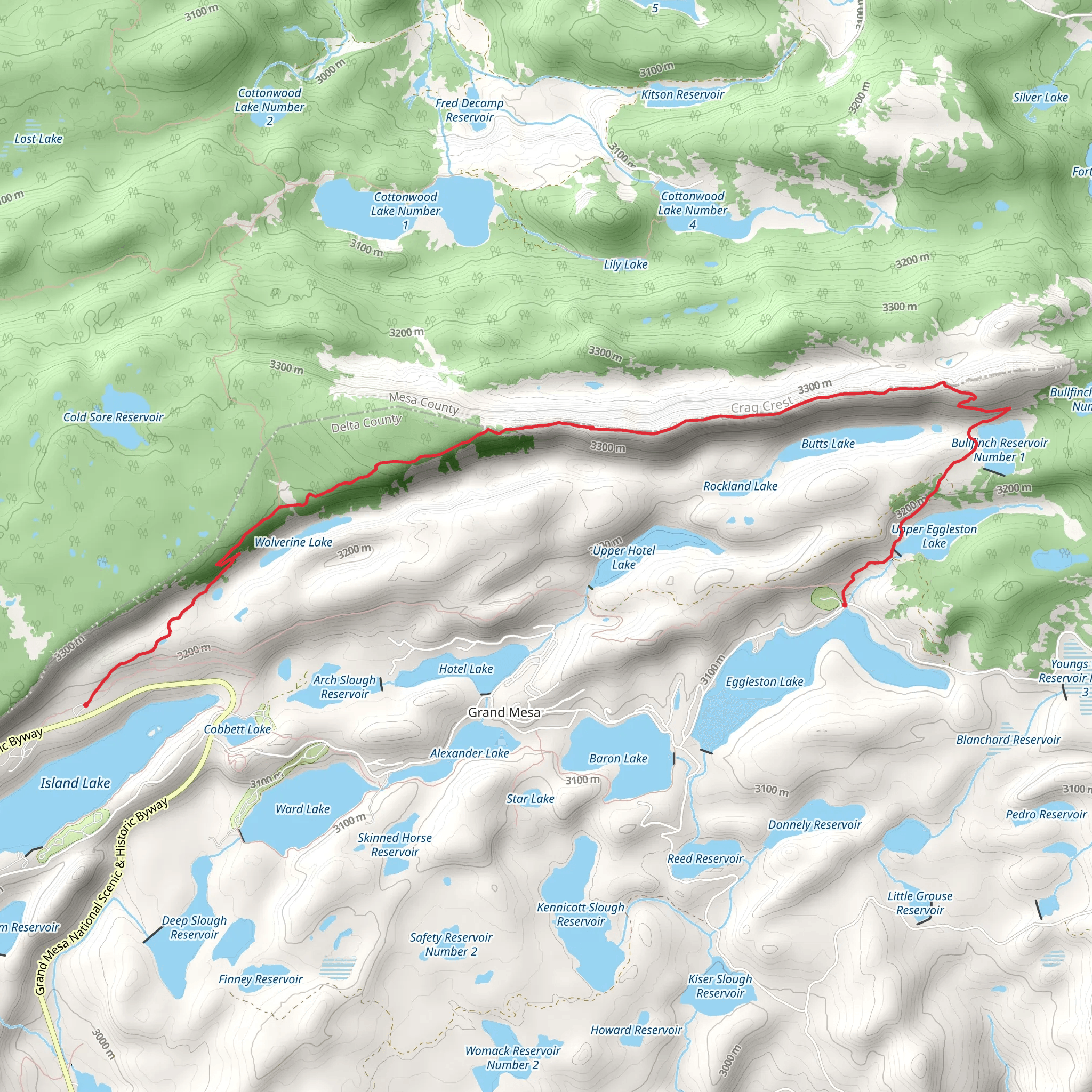 Crag Crest National Recreation Trail mobile static map