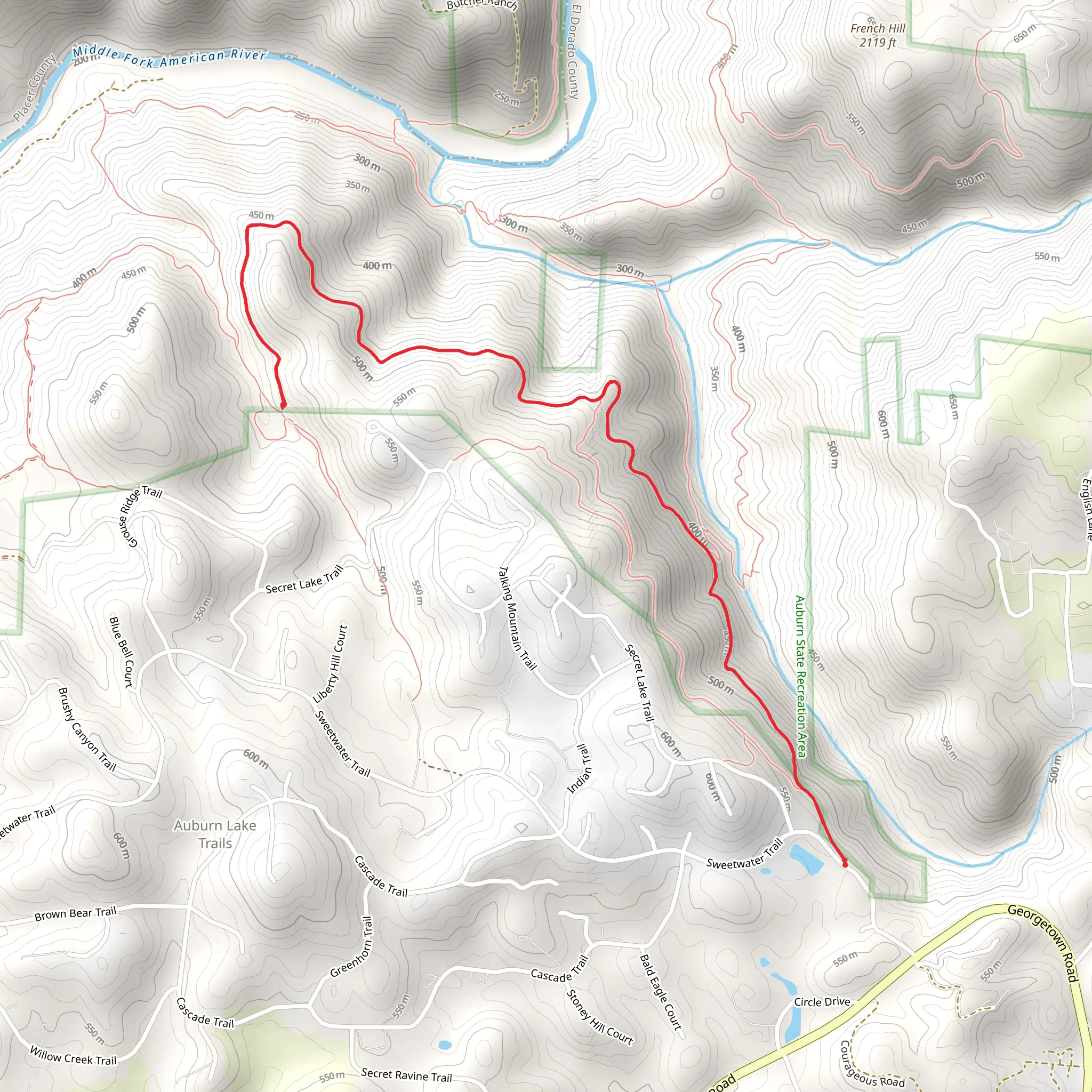 American Canyon Trail mobile static map
