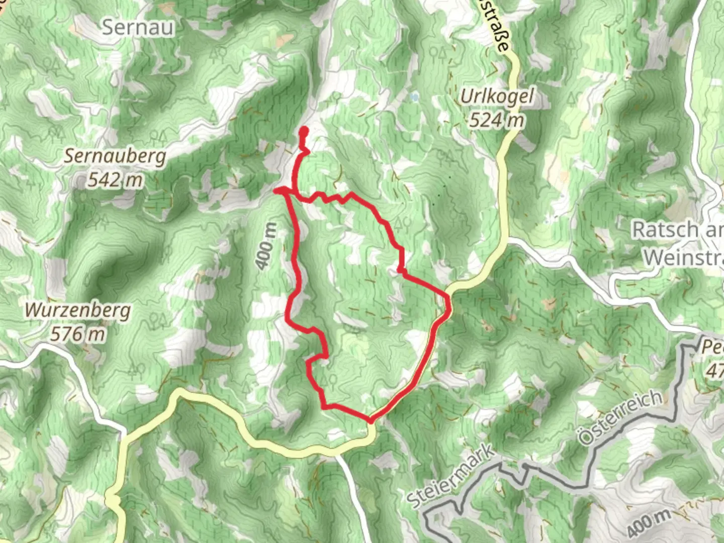 An image depicting the trail Steinbach - Südsteirische Weinstraße - Eckberg and its surrounding area.