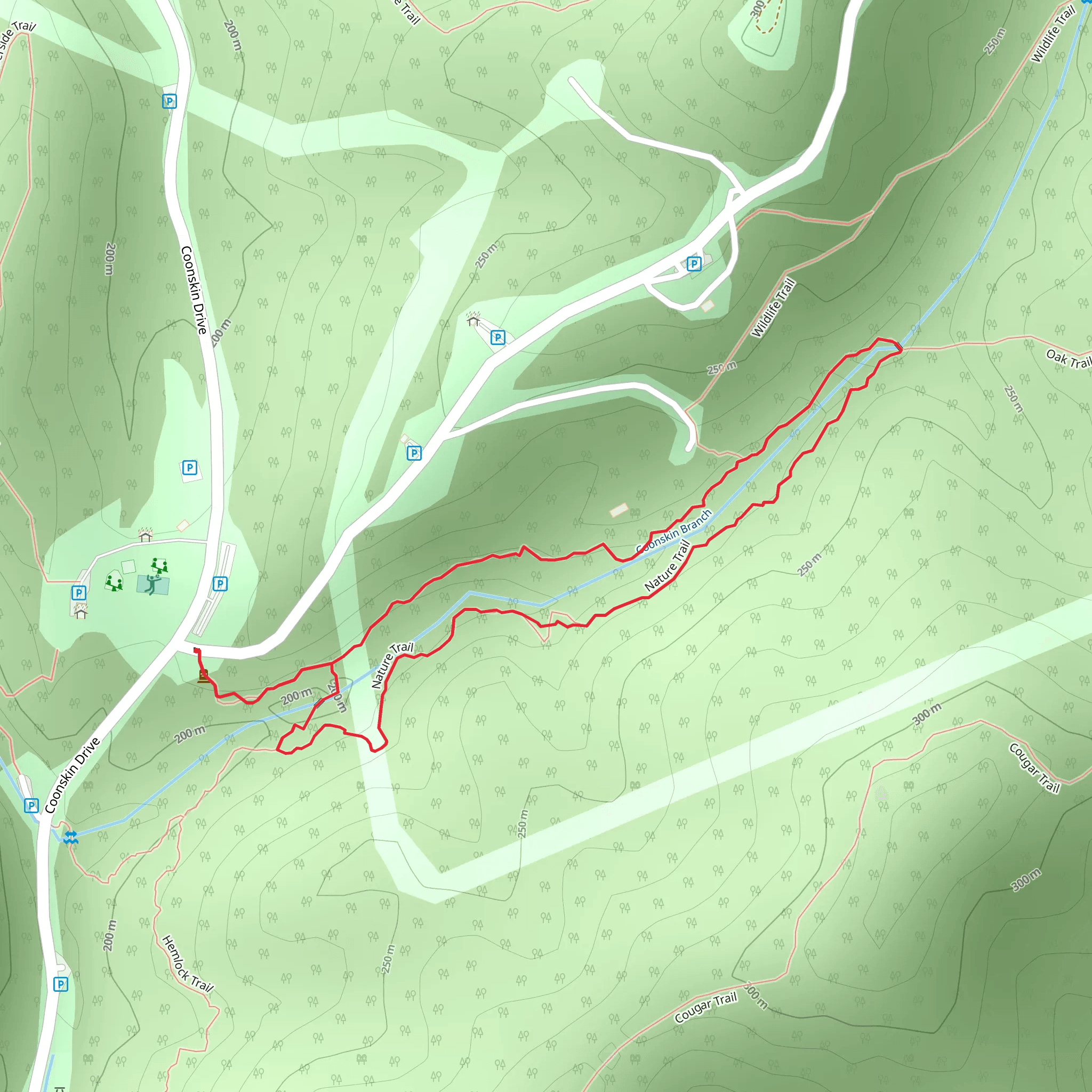 Coonskin Branch Loop mobile static map