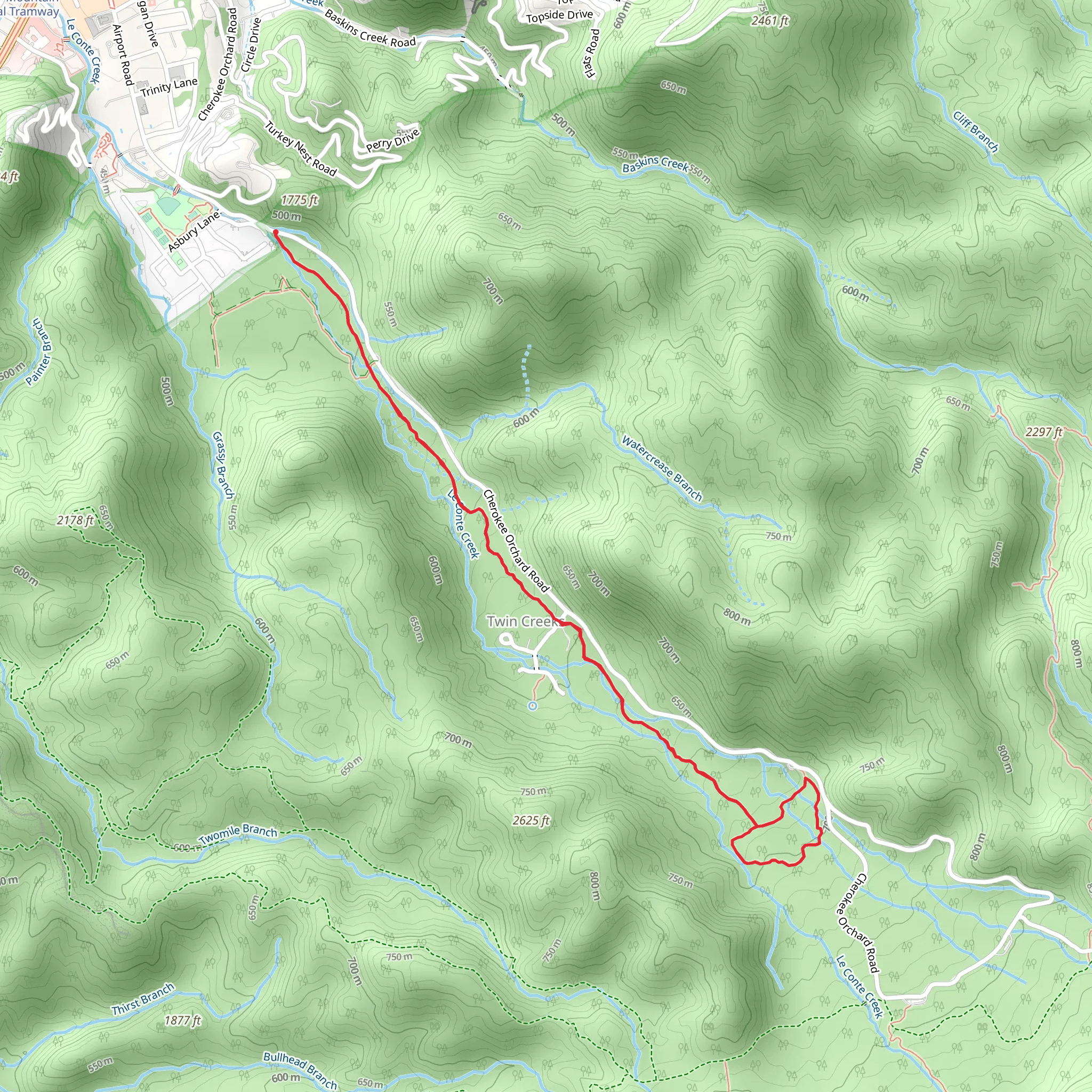 Twin Creeks Trail Loop mobile static map