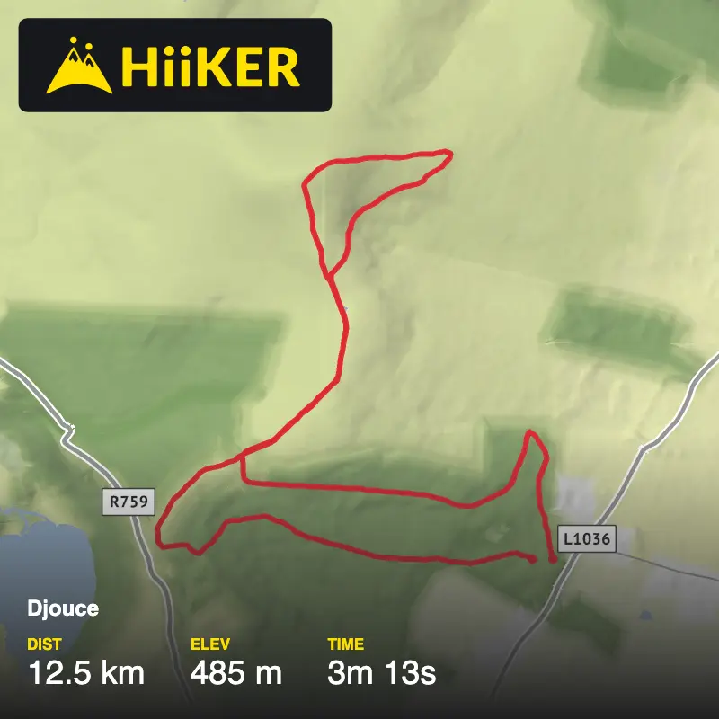 A map preview of the recording Djouce.