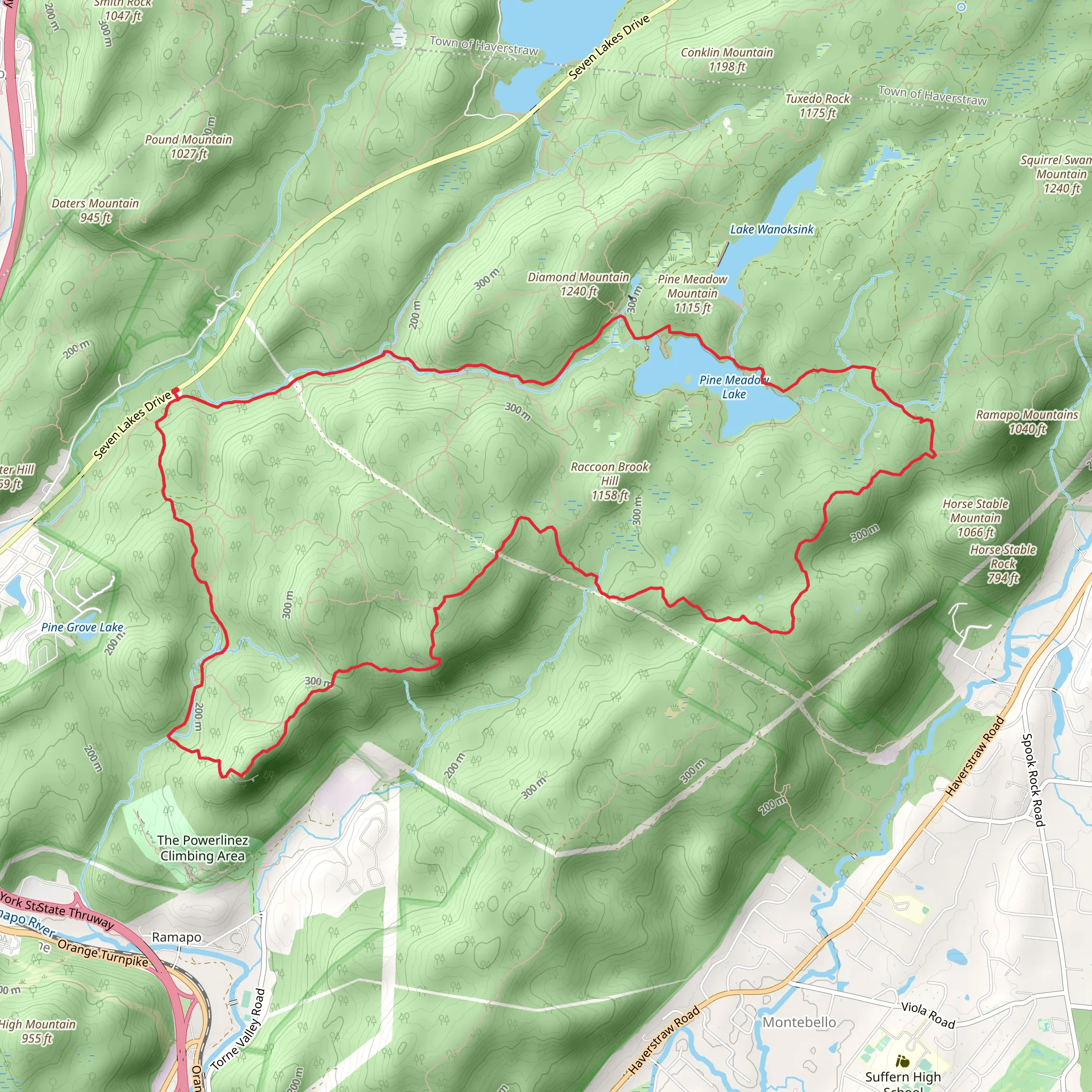Pine Meadow Lake via Kakiat Trail mobile static map