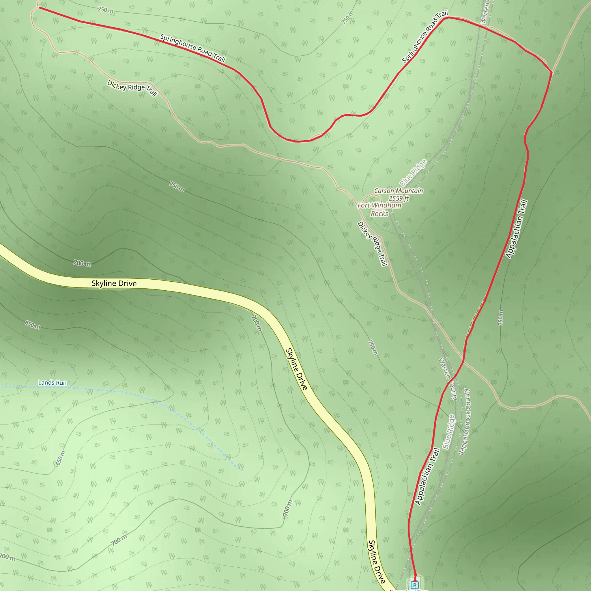 Springhouse Trail mobile static map