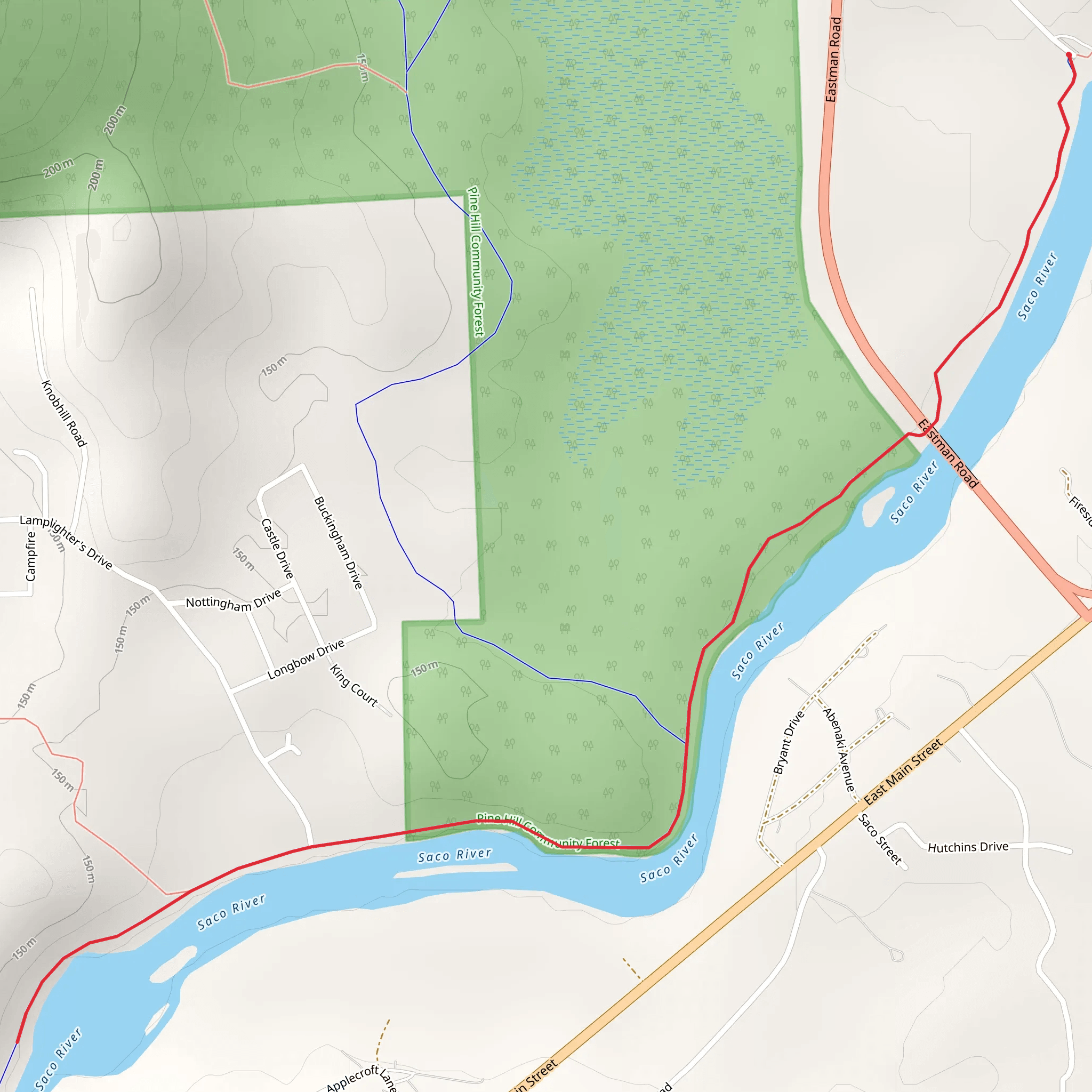 Saco River Walk along from Redstone mobile static map