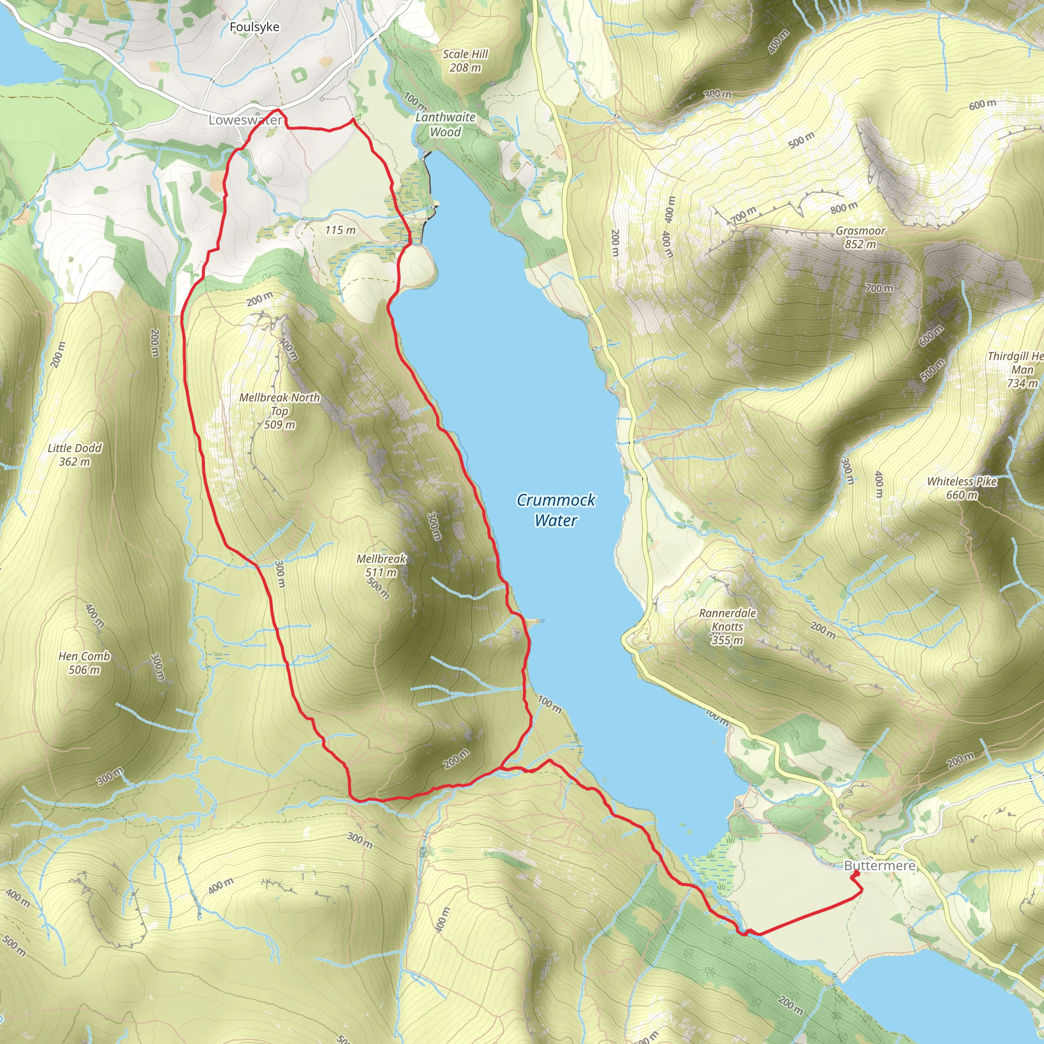 Crummock Water Walk mobile static map