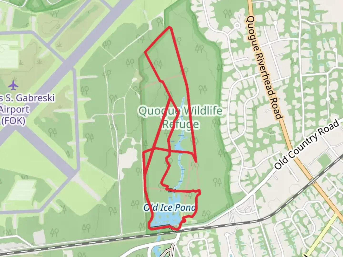 An image depicting the trail Old Ice Pond, North Pond and Deer Pond Loop Trail and its surrounding area.