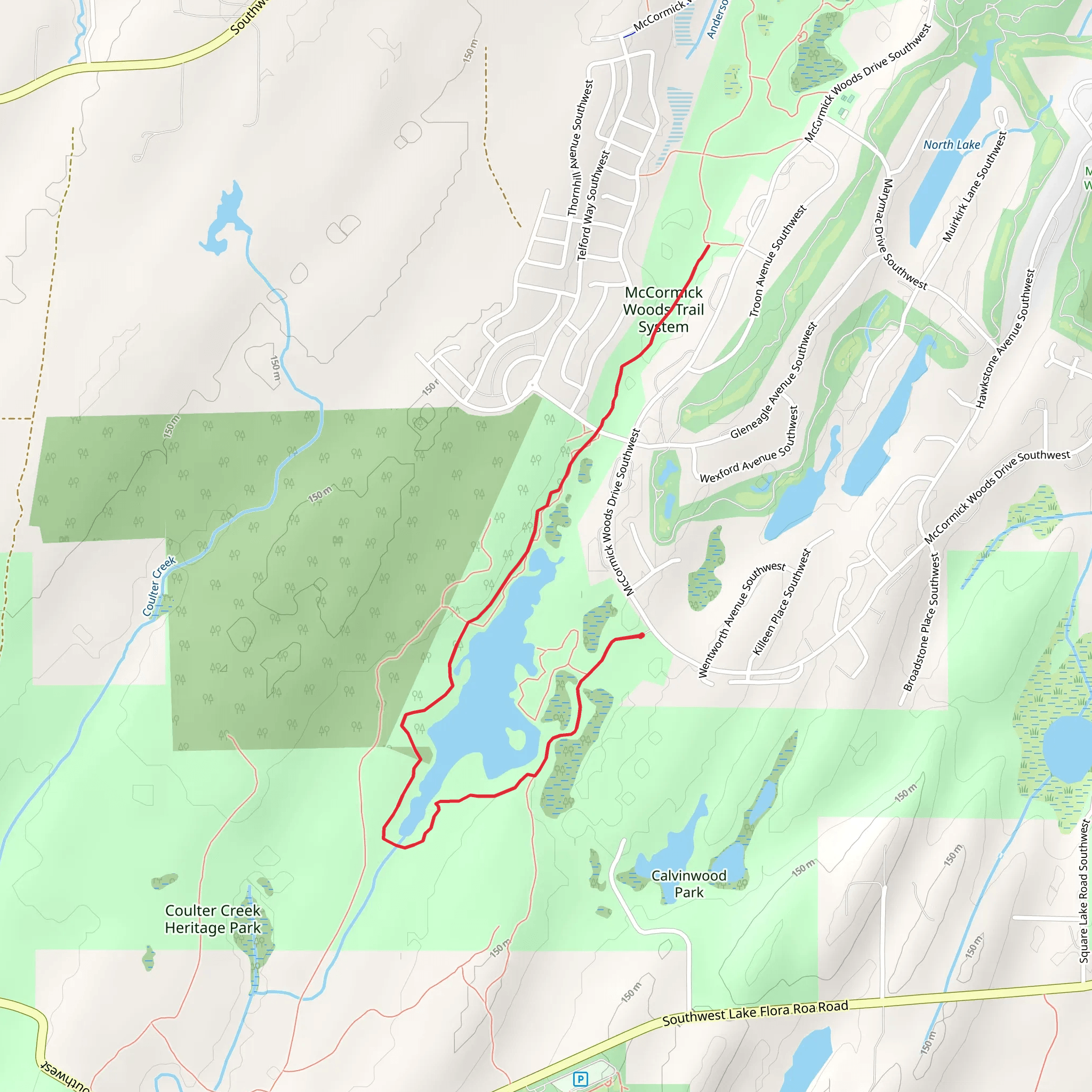 McCormick Woods Trail System and Big Pond Trail mobile static map