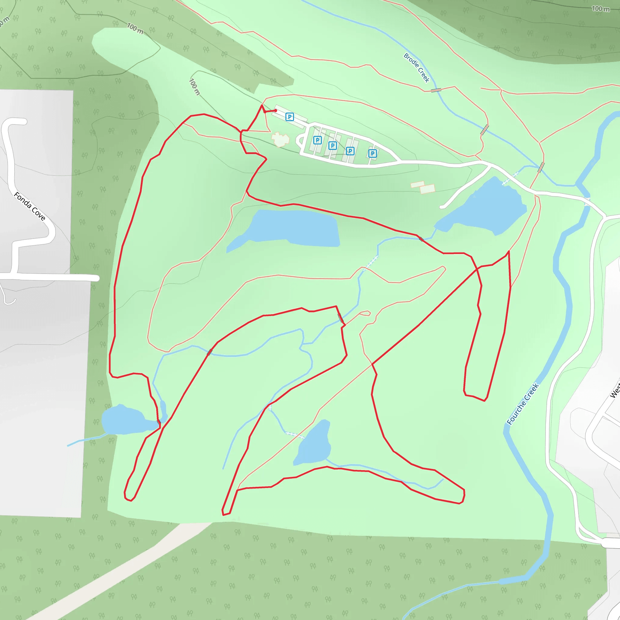 Brodie Creek Park Loop - Hindman Park mobile static map