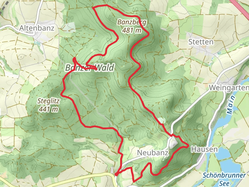 Banzrundweg and Keltenweg A mobile static map