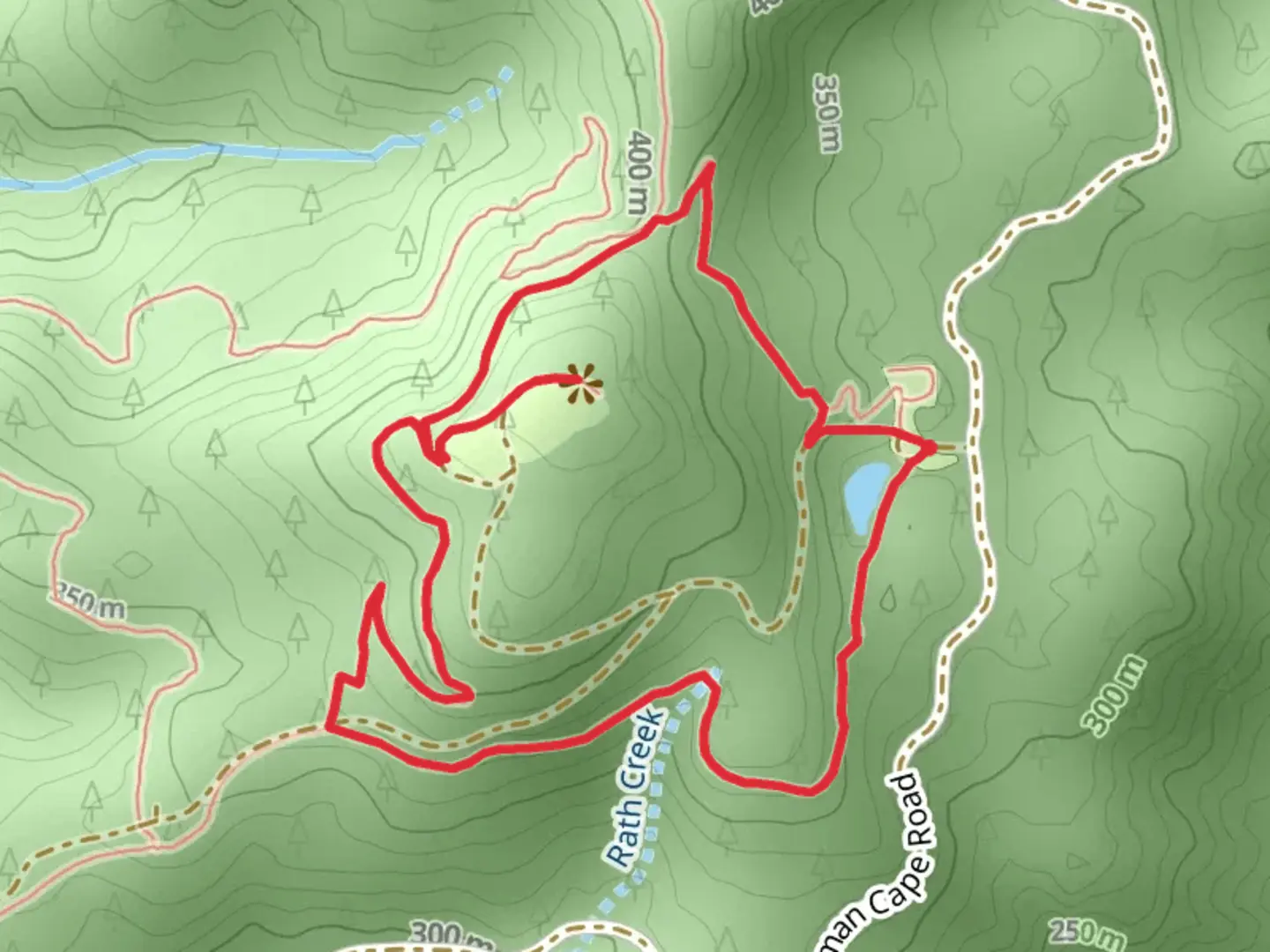 An image depicting the trail Princess Tasha Trail and Cape Mountain Loop and its surrounding area.