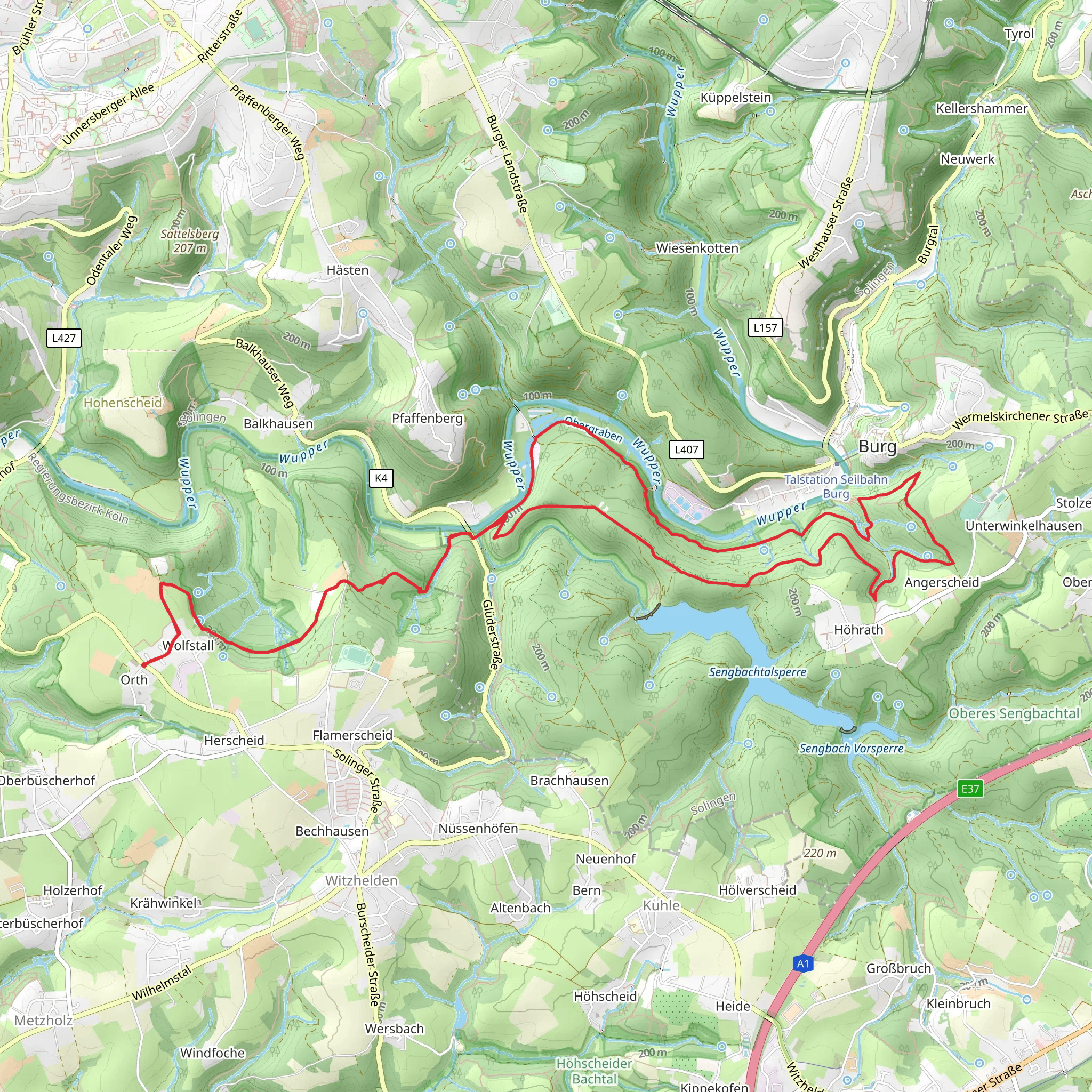 Diederichstempel Loop via Orth mobile static map
