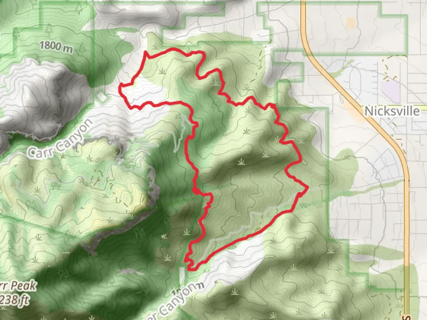 An image depicting the trail Perimeter Trail and Clark Spring Loop Trail and its surrounding area.