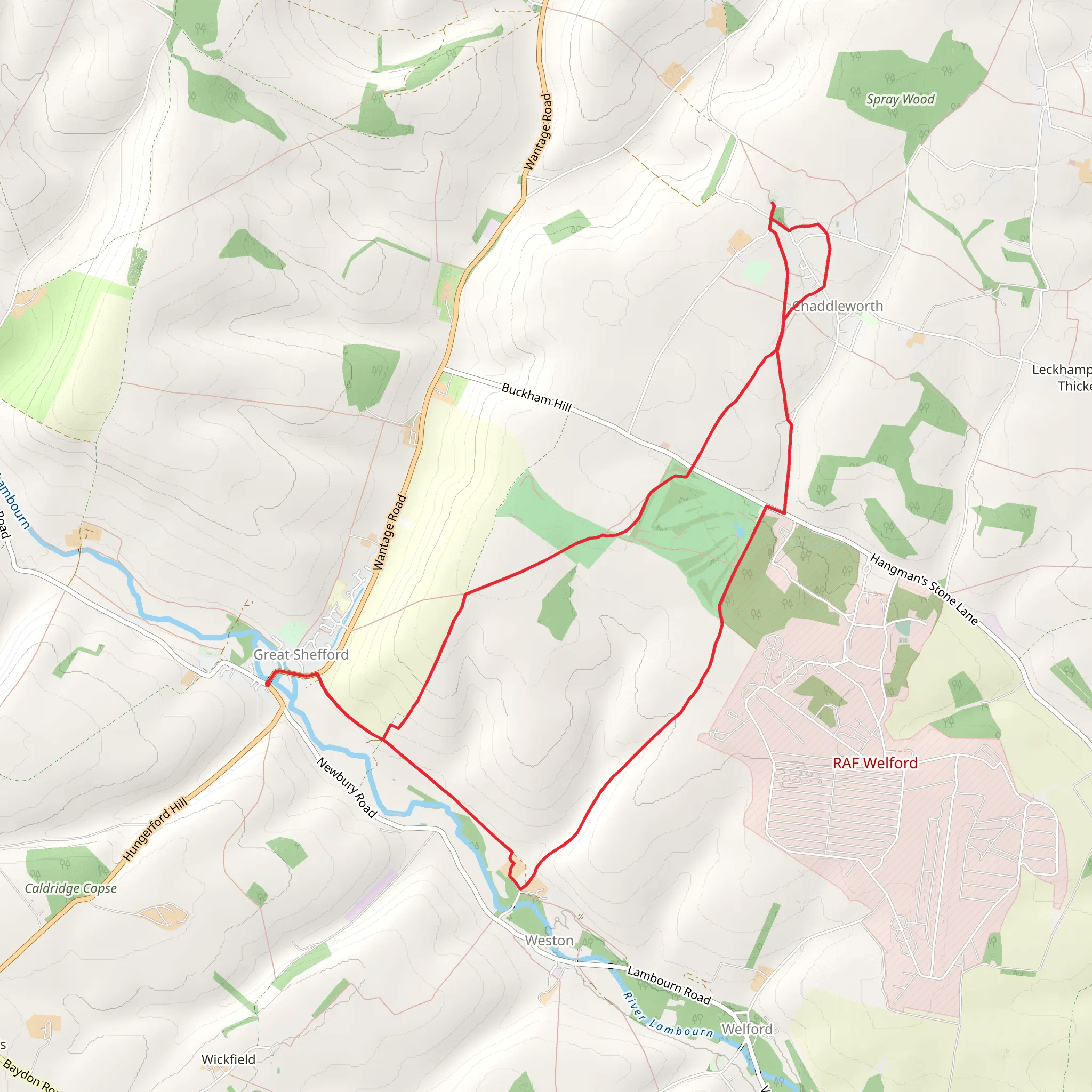 Chaddleworth from Great Shefford mobile static map