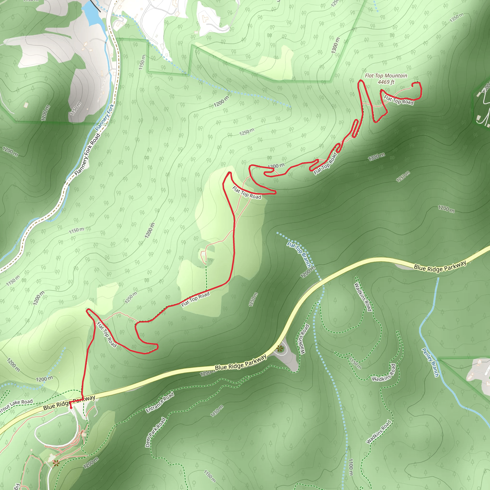 Flat Top Mountain mobile static map