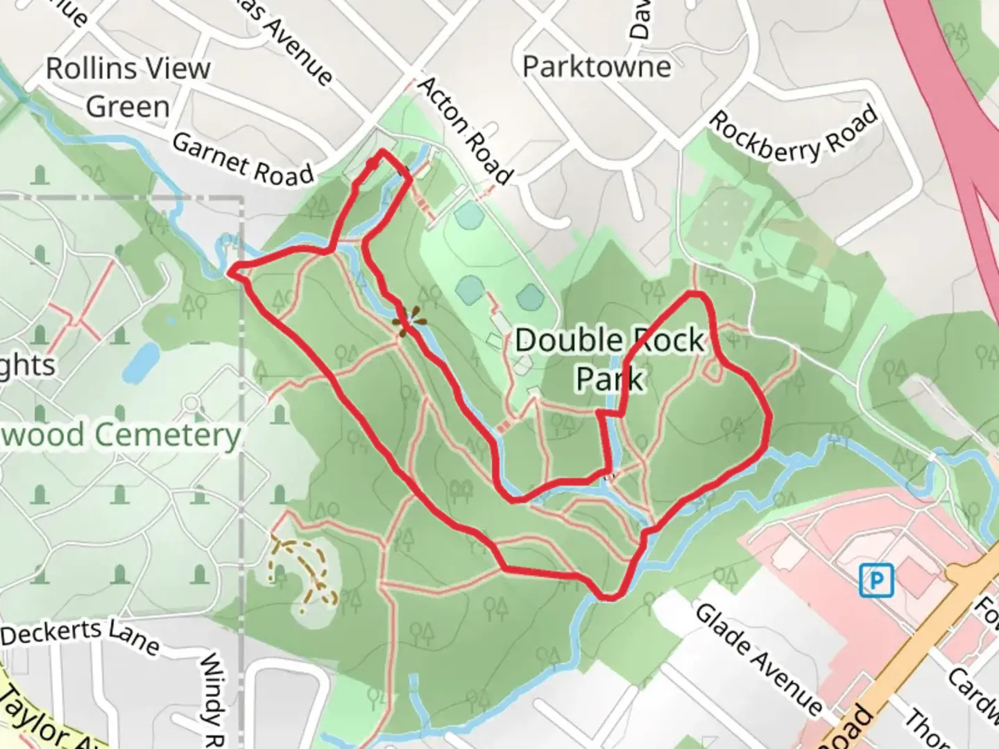 An image depicting the trail Yellow and Blue Loop Trail and its surrounding area.