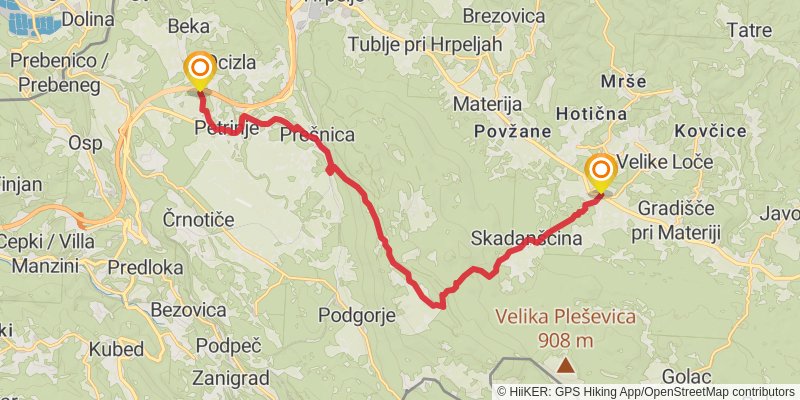 The Slovene Mountain Trail stage 34 Map