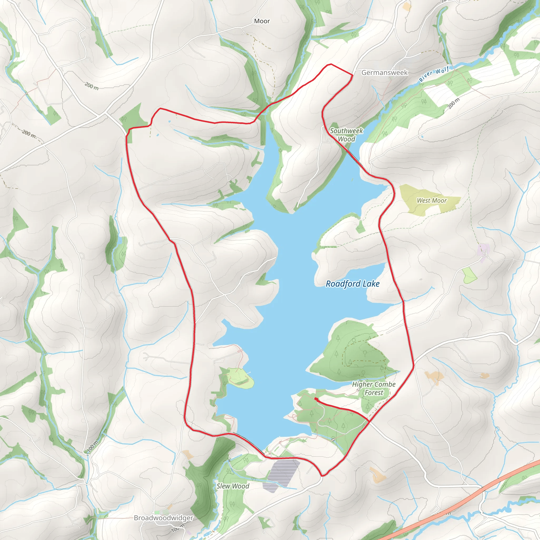 Roadford Lake Loop mobile static map