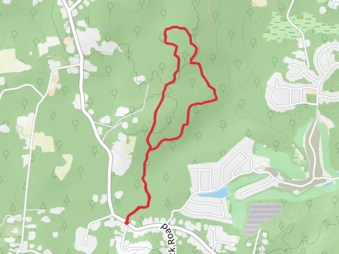 An image depicting the trail Browning Woods Blue Loop and its surrounding area.