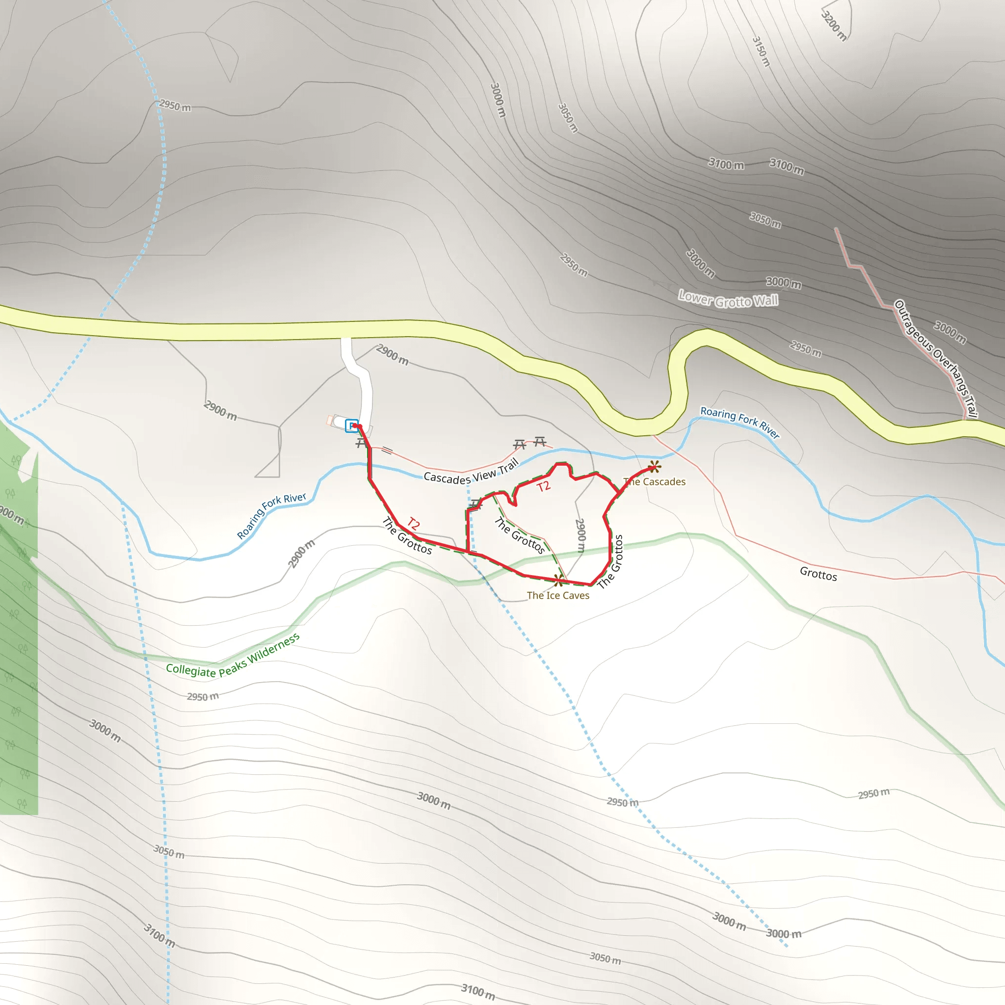 The Grottos Trail mobile static map