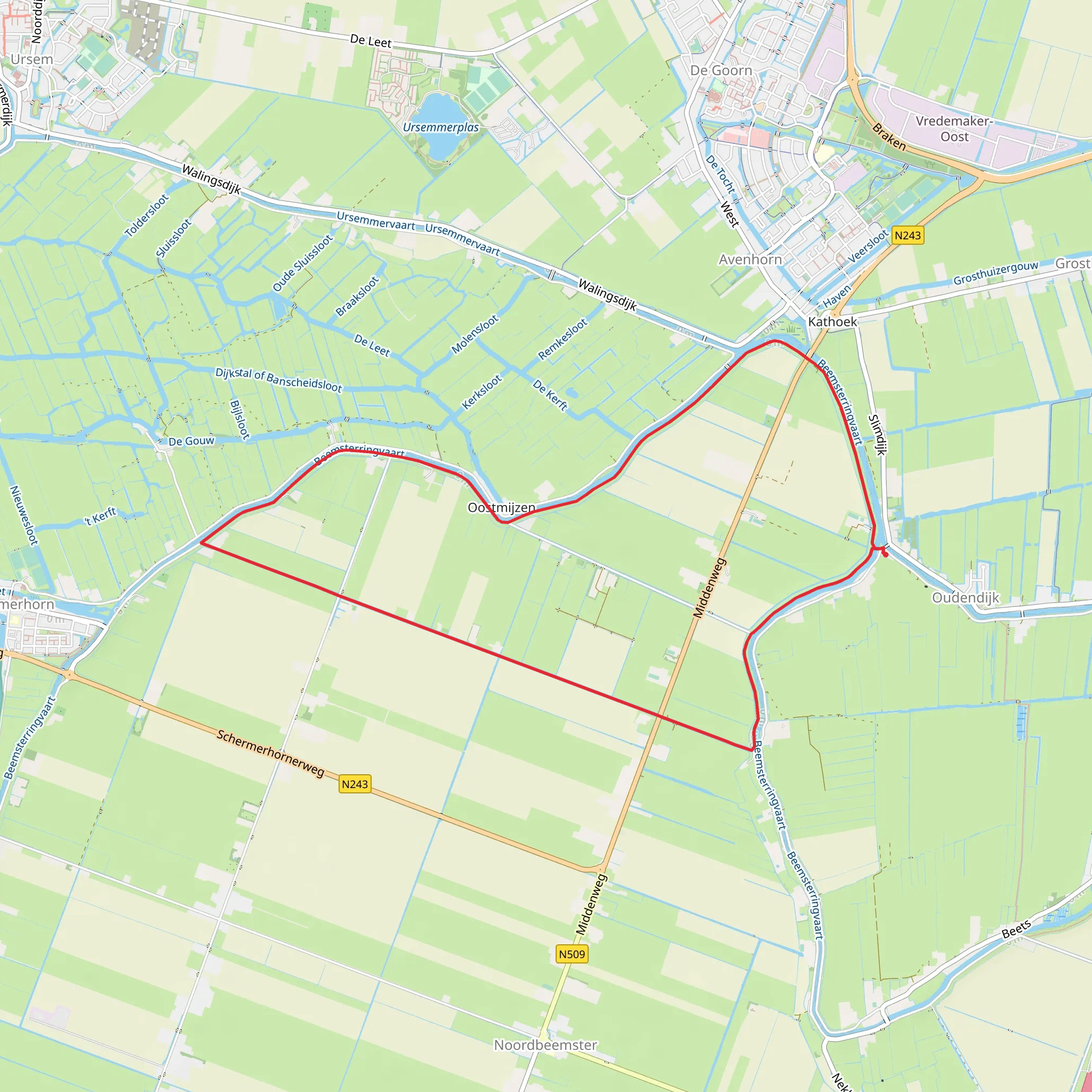 Beemster Loop via Vrouwen Weg mobile static map