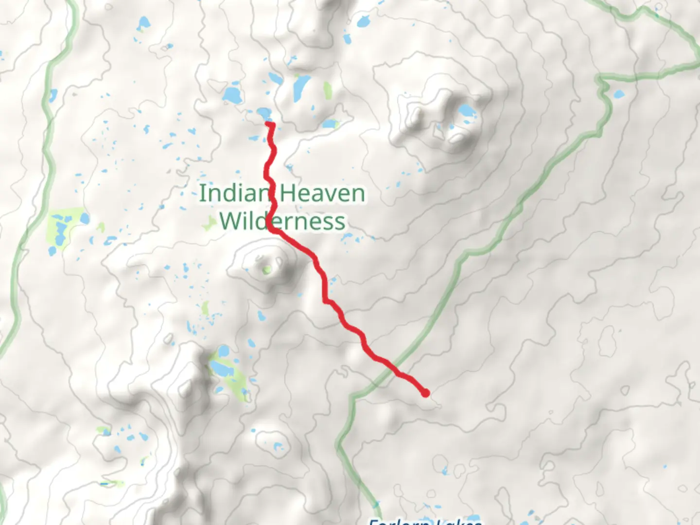 An image depicting the trail Bear Lake via East Crater Trail and its surrounding area.