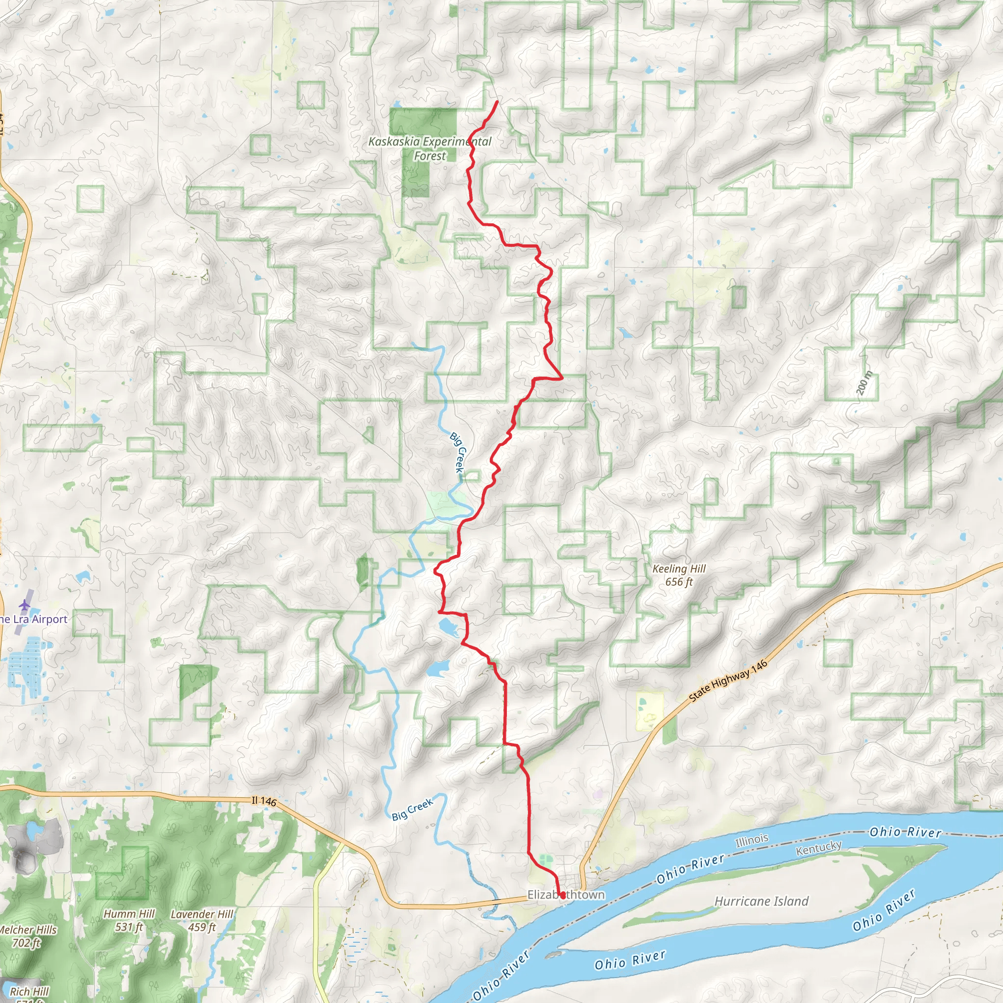 River to River Trail from Elizabethtown mobile static map