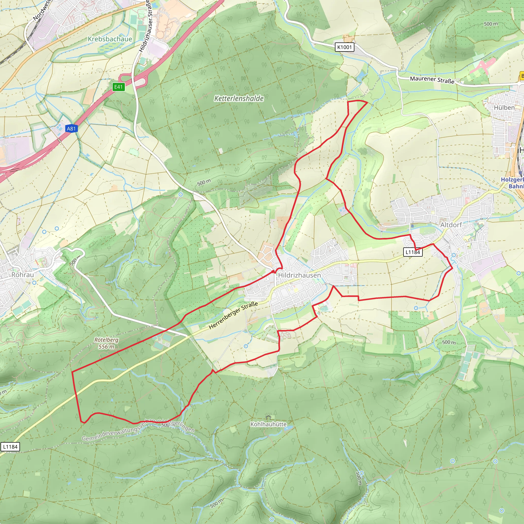 Hildrizhausen Loop mobile static map