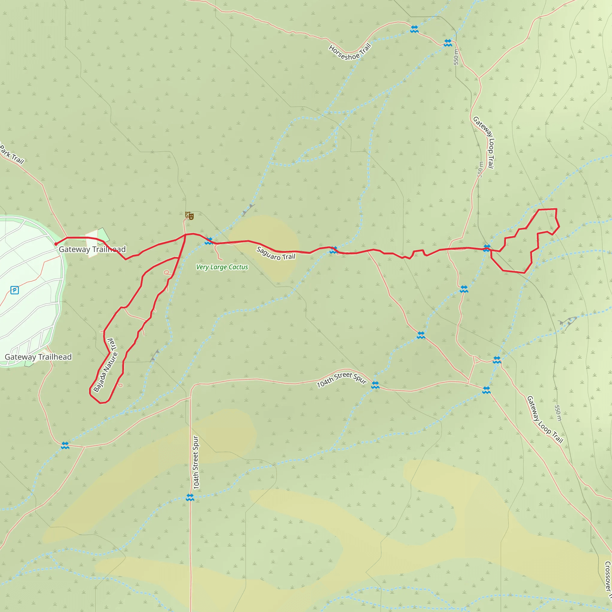 Saguaro and Bajada Nature Loop Trail mobile static map