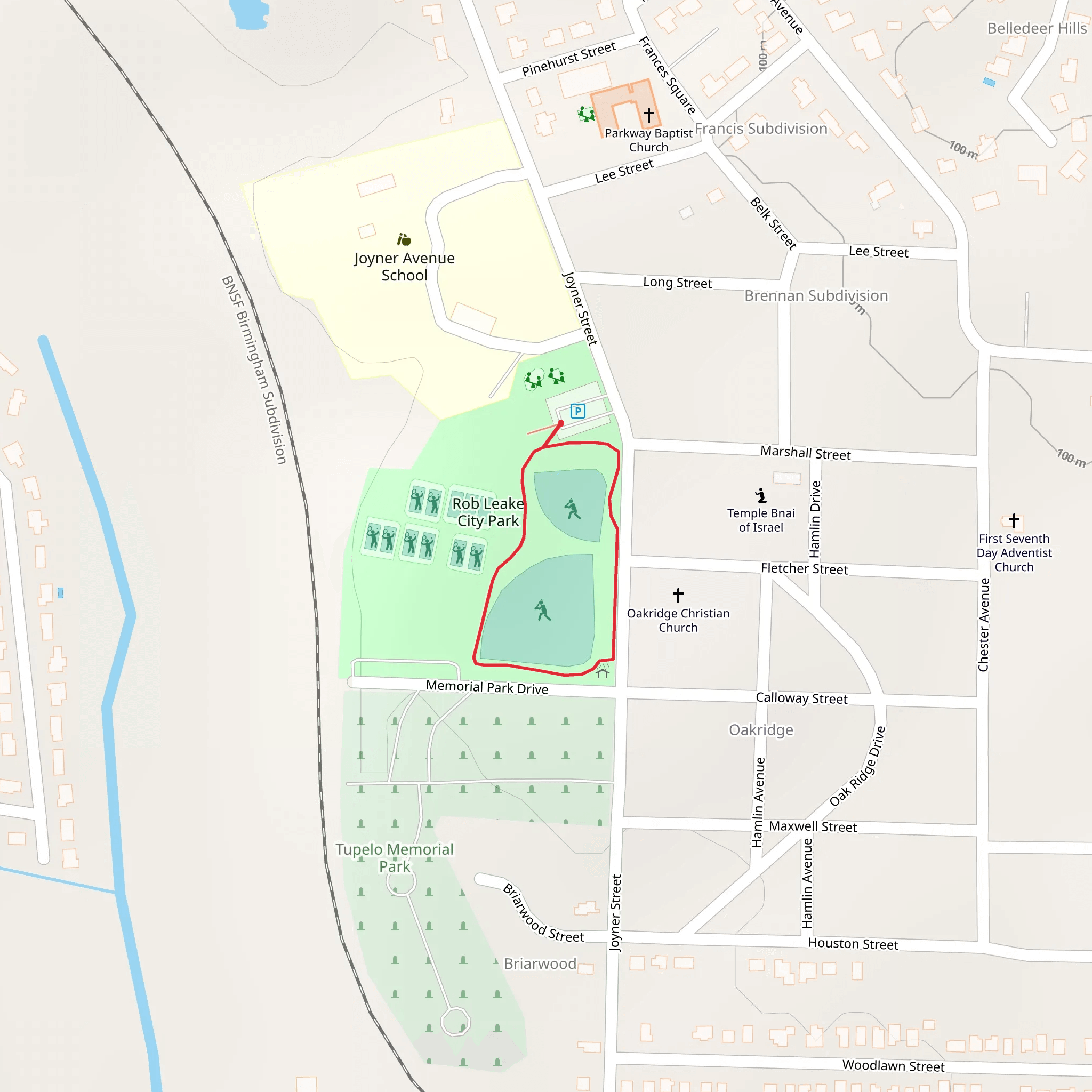 Rob Leake City Park Loop mobile static map
