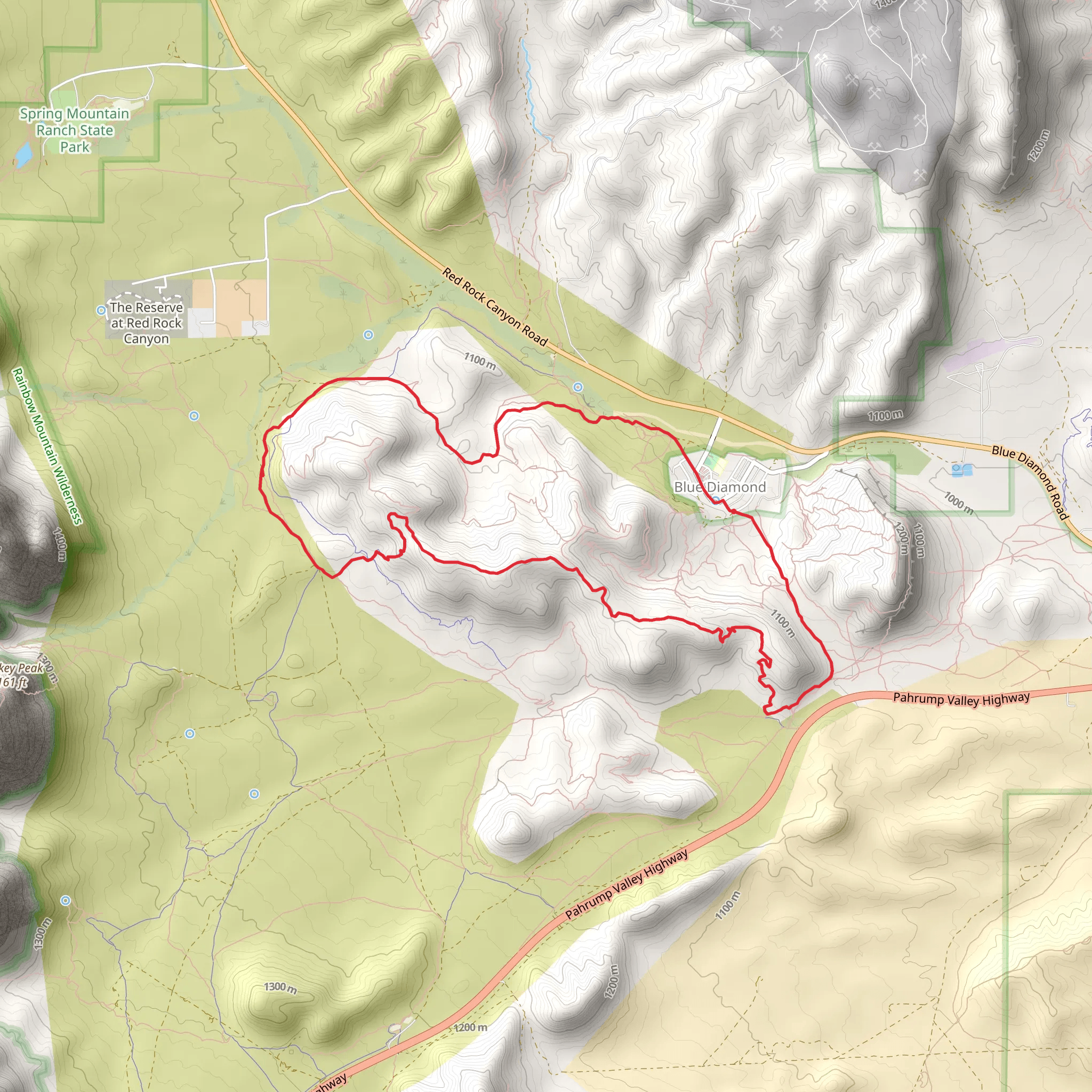 Blue Diamond Park - The Hurl Loop Trail mobile static map