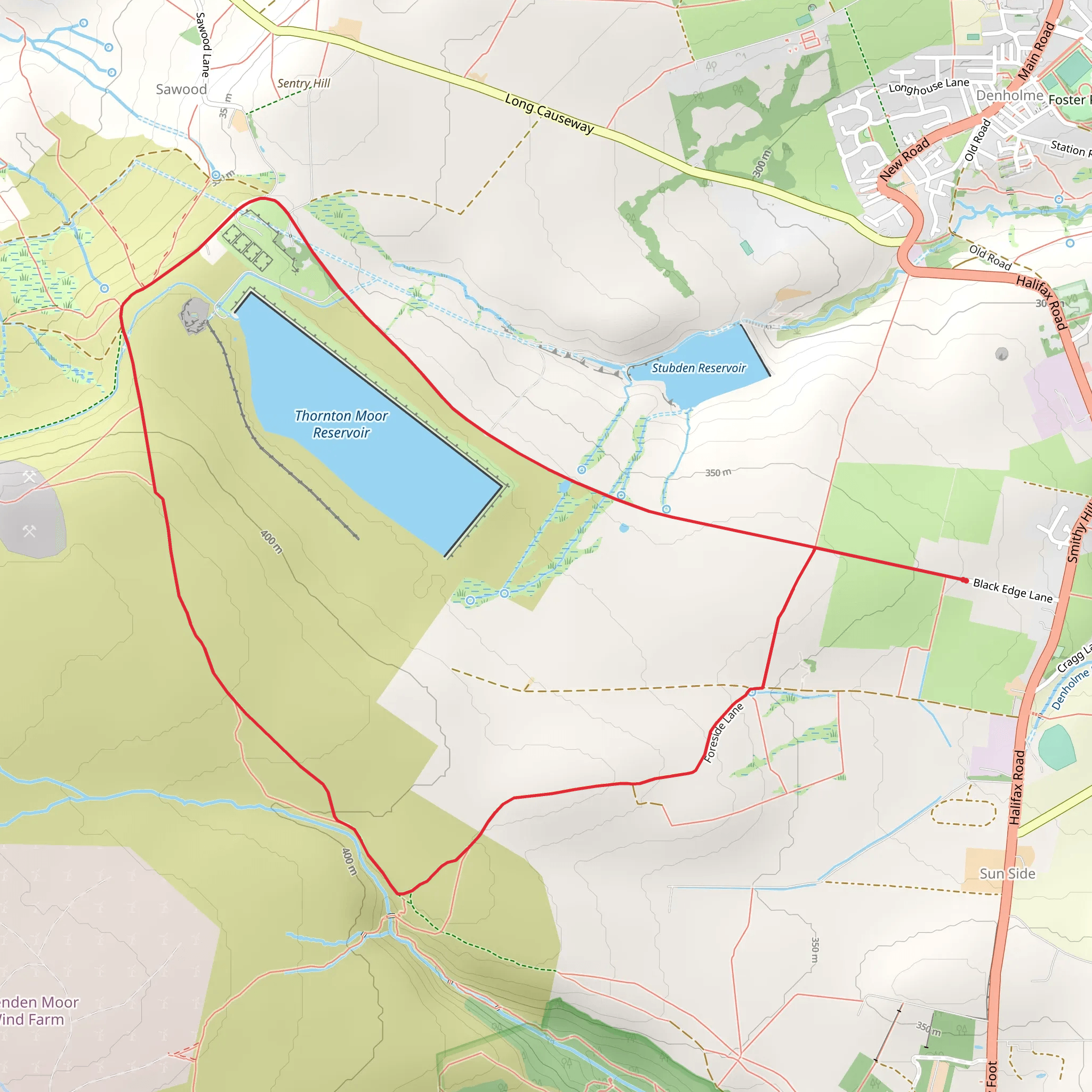 Thornton Moor Loop mobile static map