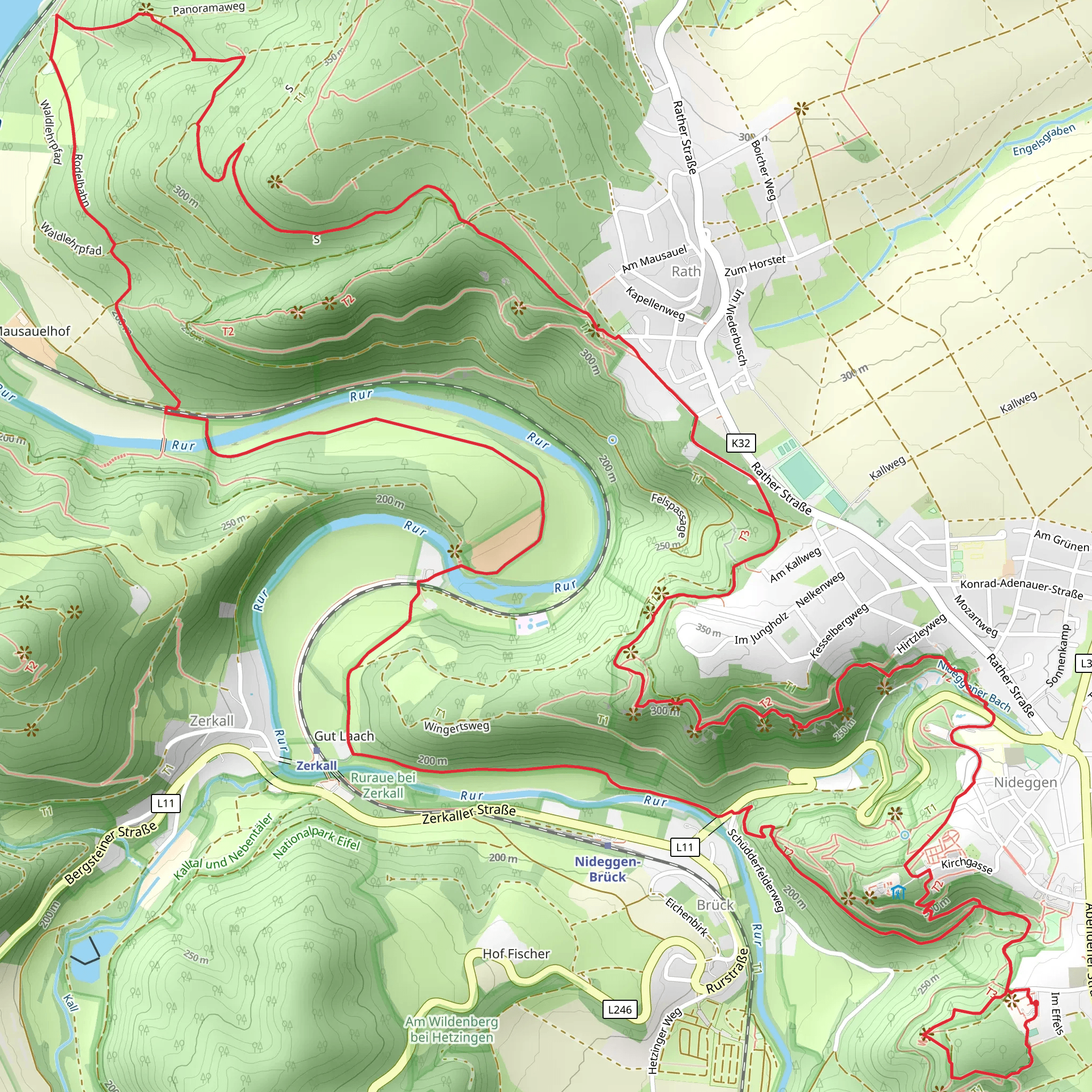 Burg Nideggen and Mausauel Loop mobile static map