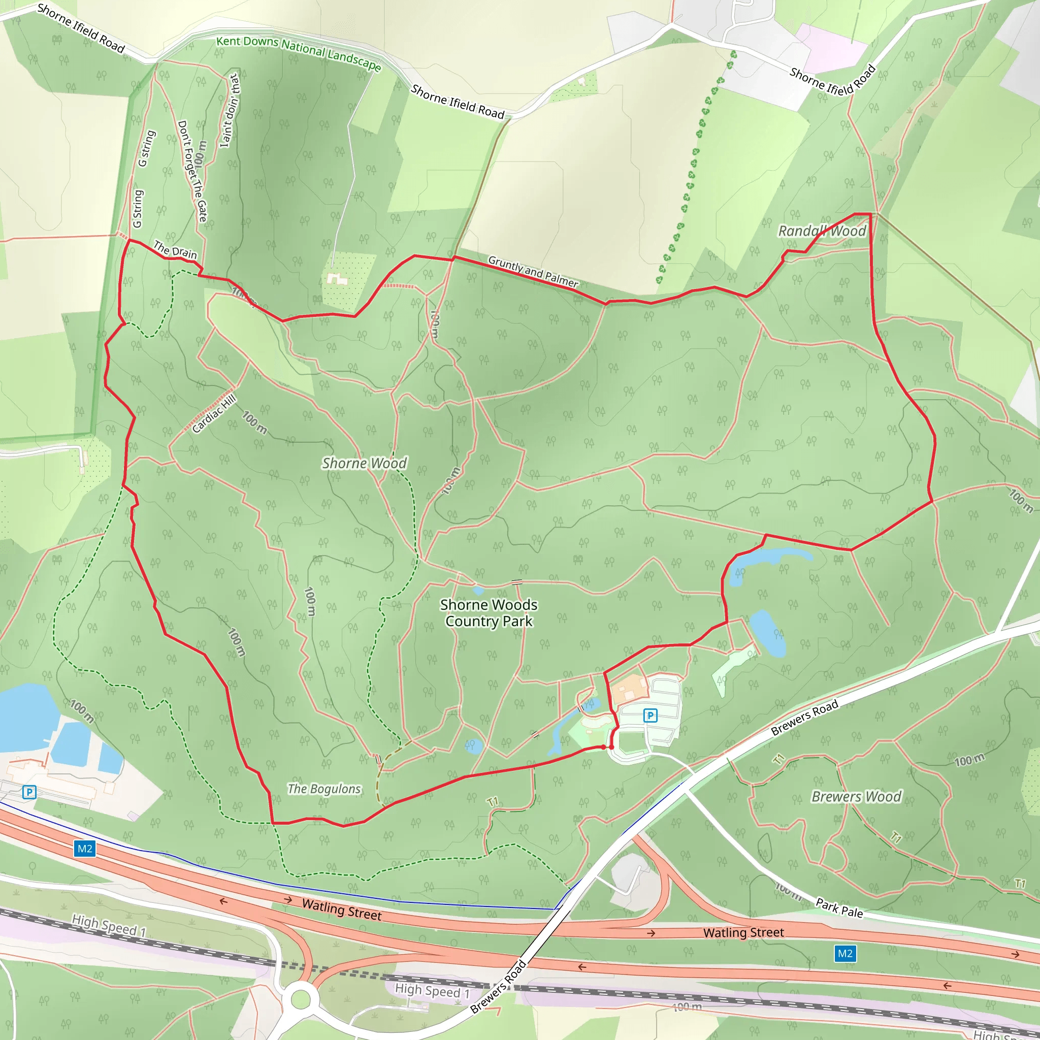 Shorne Woods Country Park mobile static map