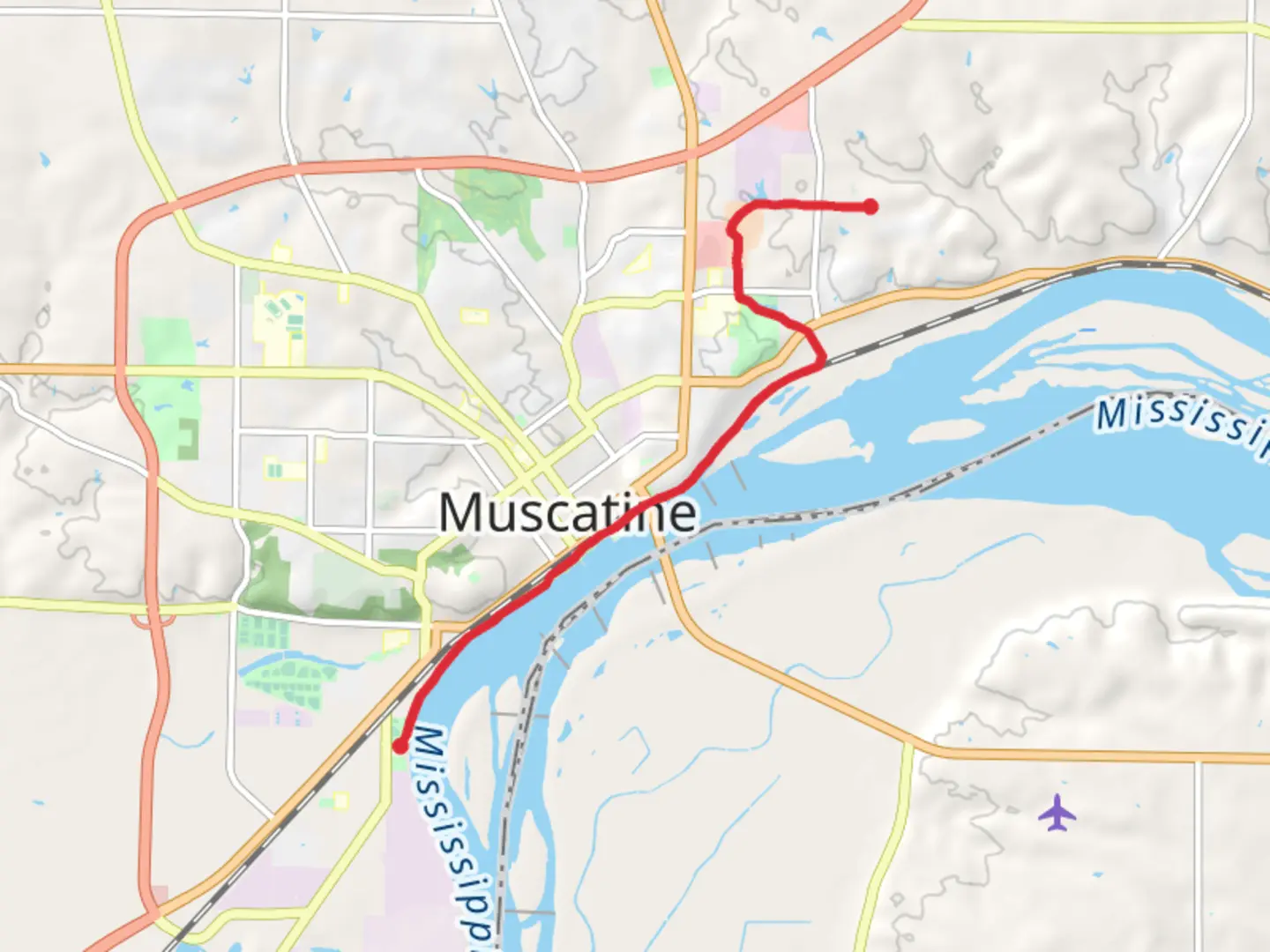 An image depicting the trail Running River Trail System - Riverside Park and its surrounding area.