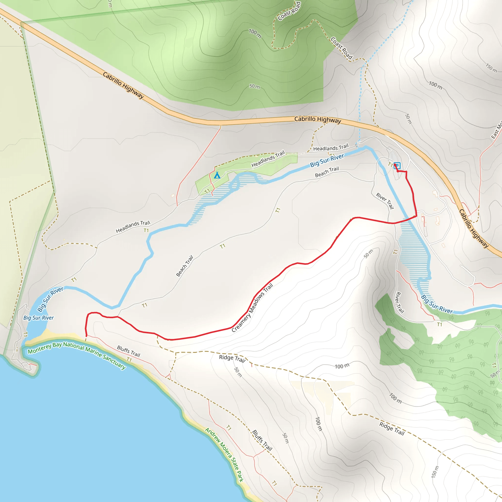 Creamery Meadows Trail mobile static map