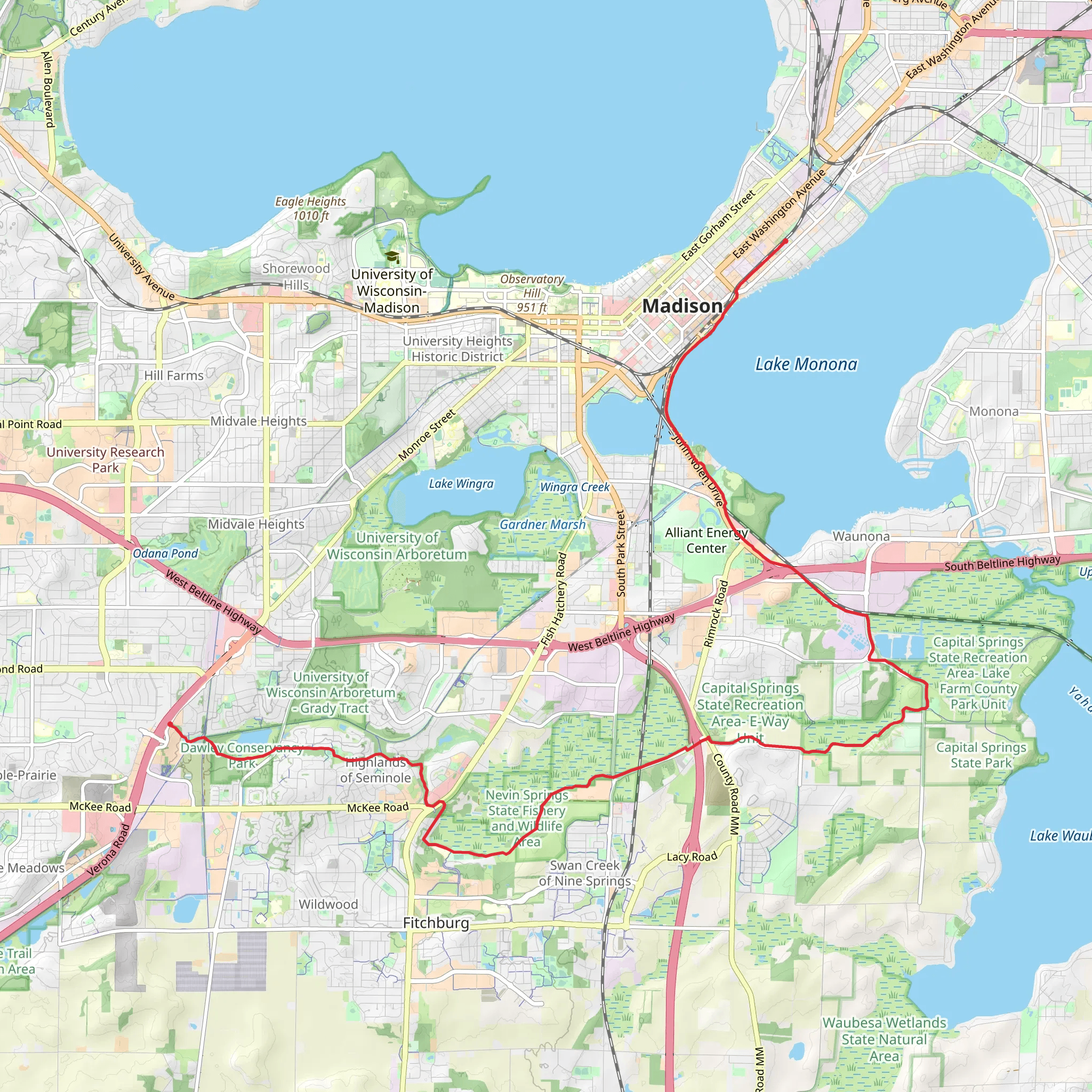 Capital City State Trail - Madison mobile static map