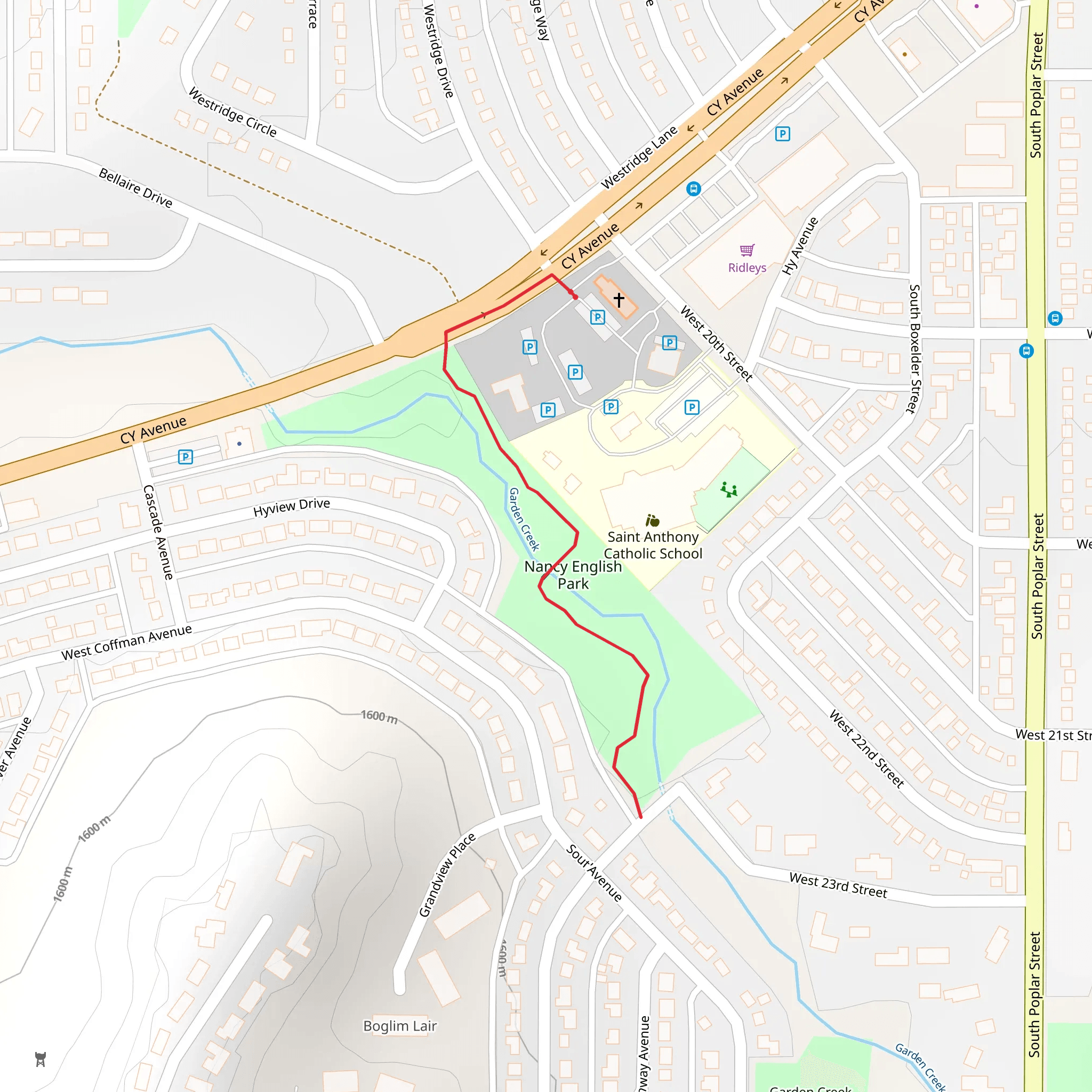 Nancy English Park - Garden Creek Park mobile static map