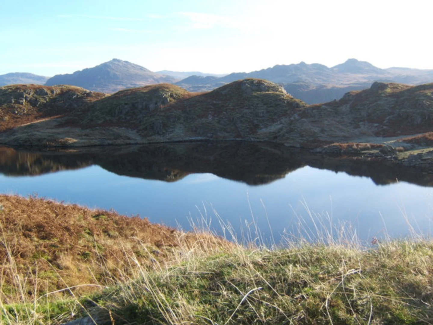An image depicting the trail Blea Tarn and its surrounding area.