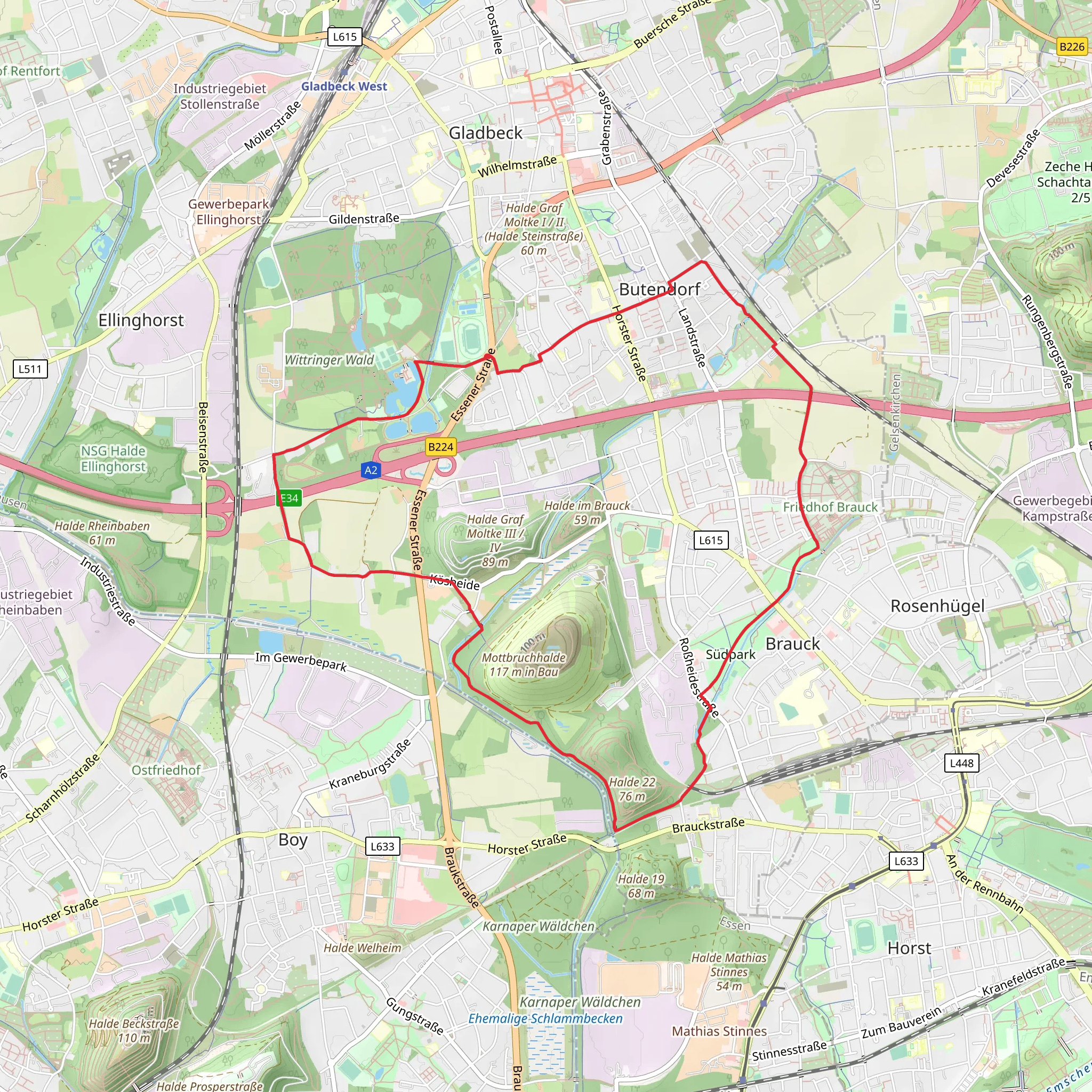 Butendorf Rundweg mobile static map