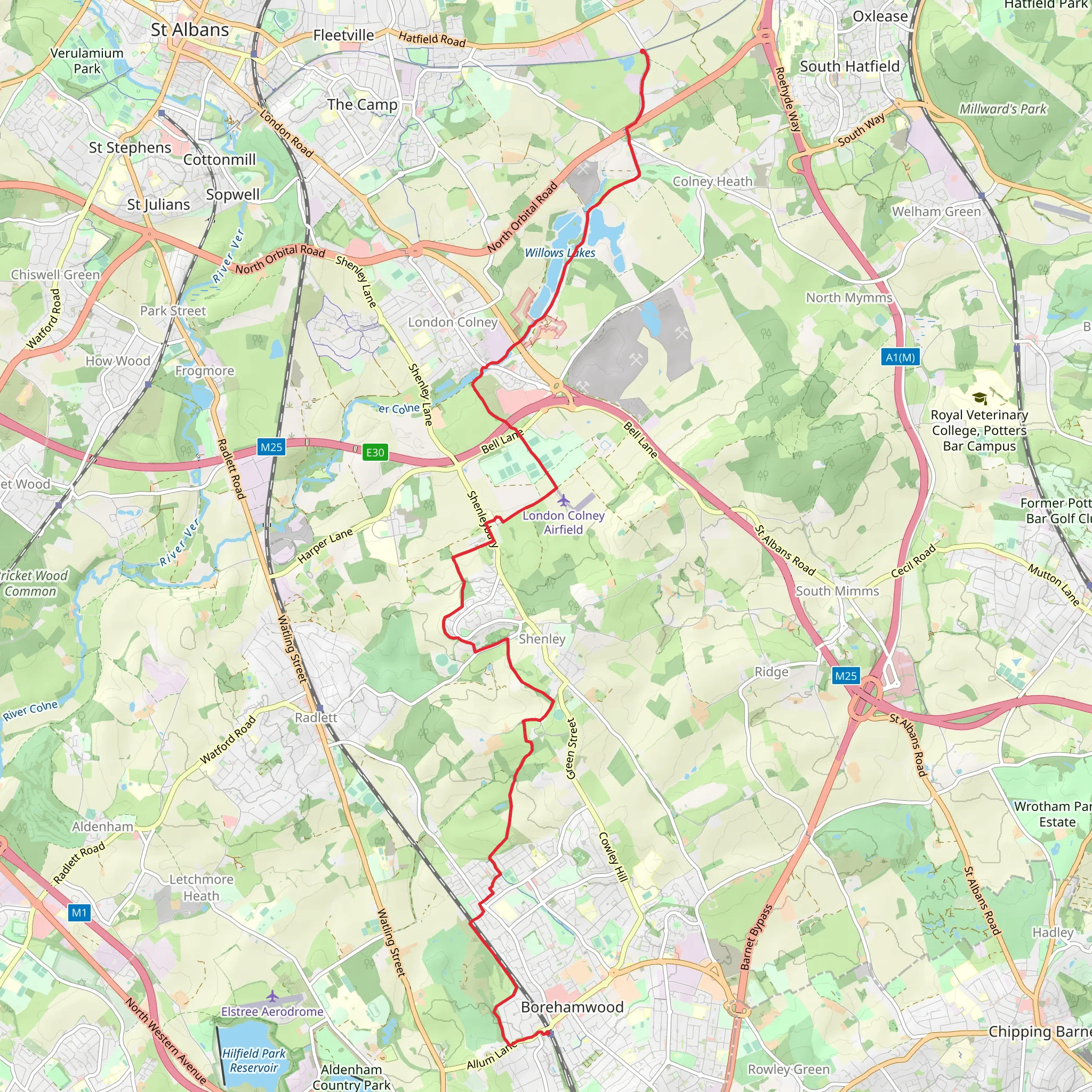 Watling Chase Timberland Trail mobile static map