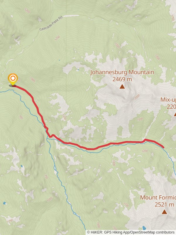 Middle Fork Cascade Trail mobile static map