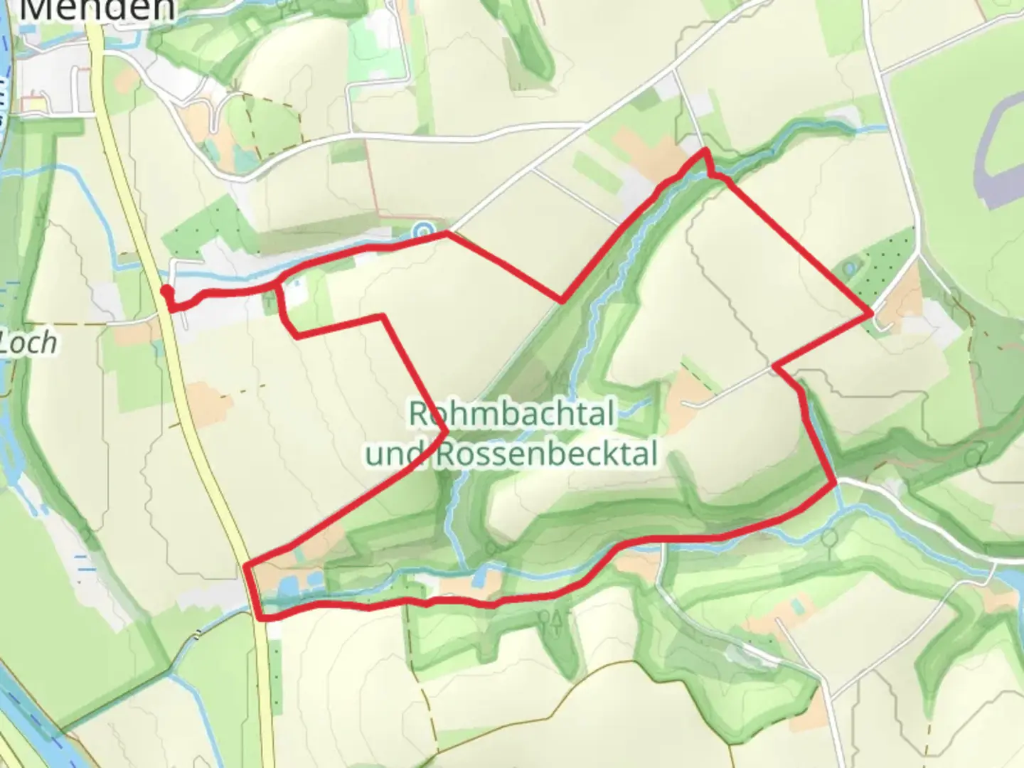 An image depicting the trail Holde Strasse and T Rumbachtal - Menden and its surrounding area.