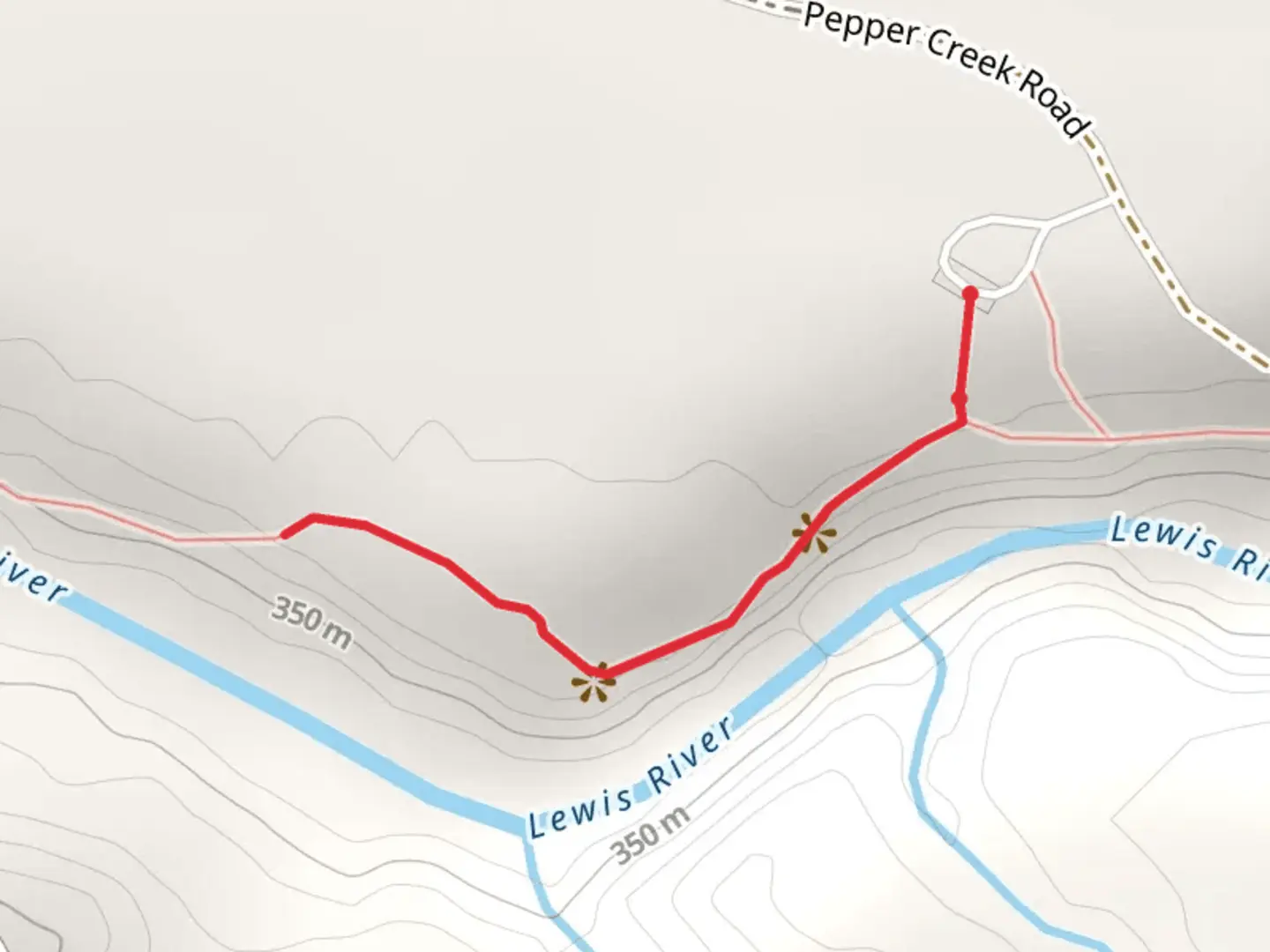 An image depicting the trail Curly - Miller Falls Trail and its surrounding area.