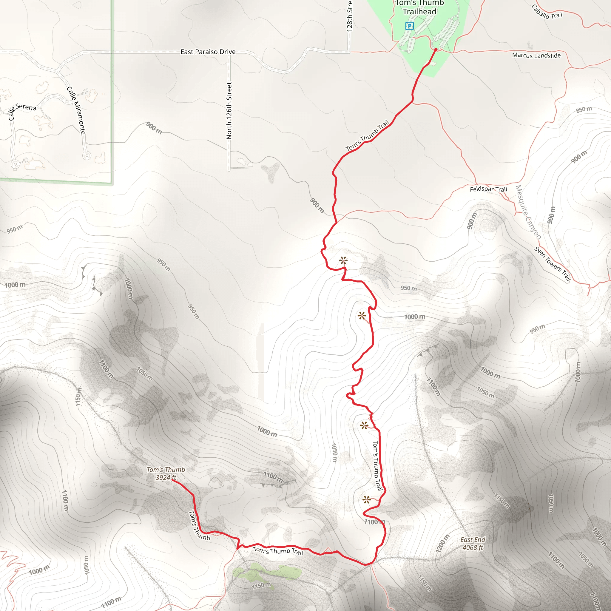 Tom's Thumb Trail mobile static map