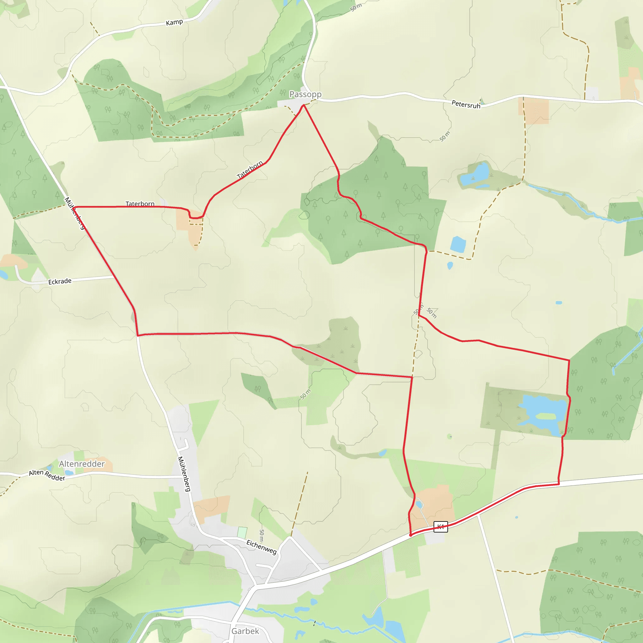 Sophienberg and Travenort Loop mobile static map