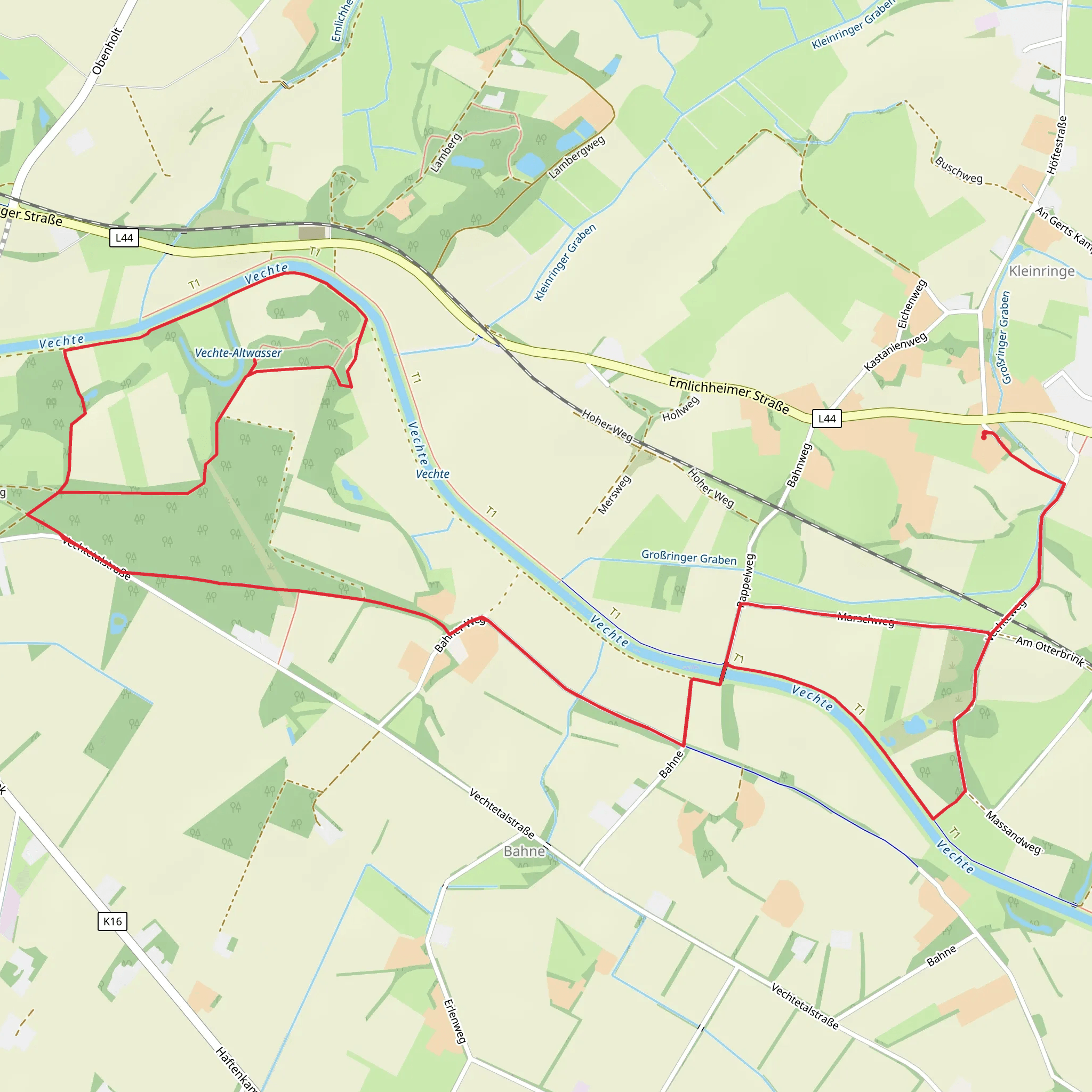Vechteweg, An der Vechte and Marschweg Loop mobile static map